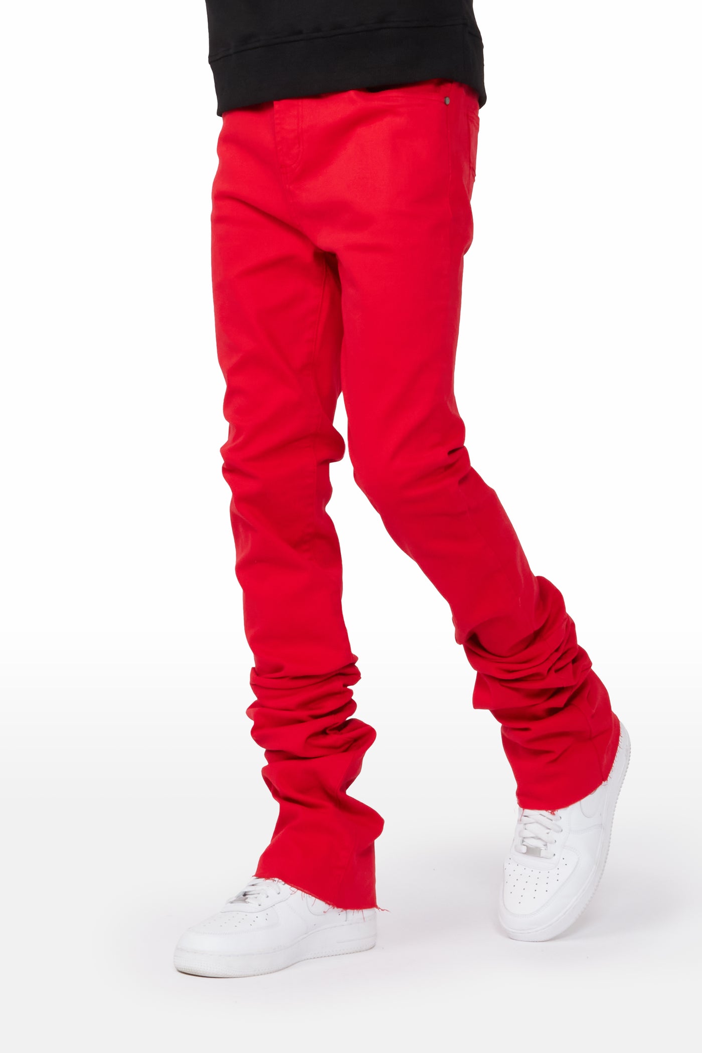 Keep A Secret Stacked Skinny Jeans - Red