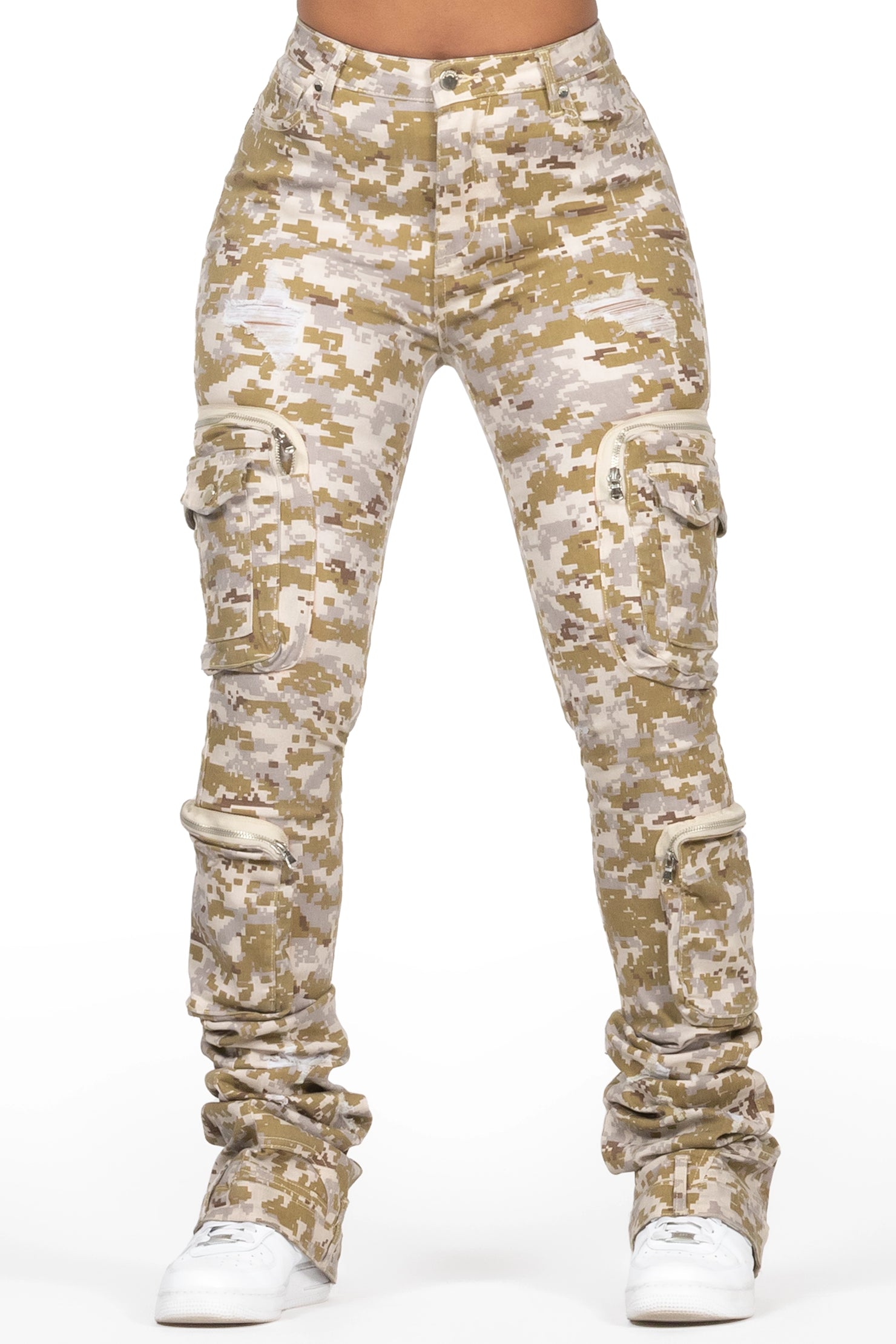 Alisson Digital Camo Cargo Super Stacked Jean