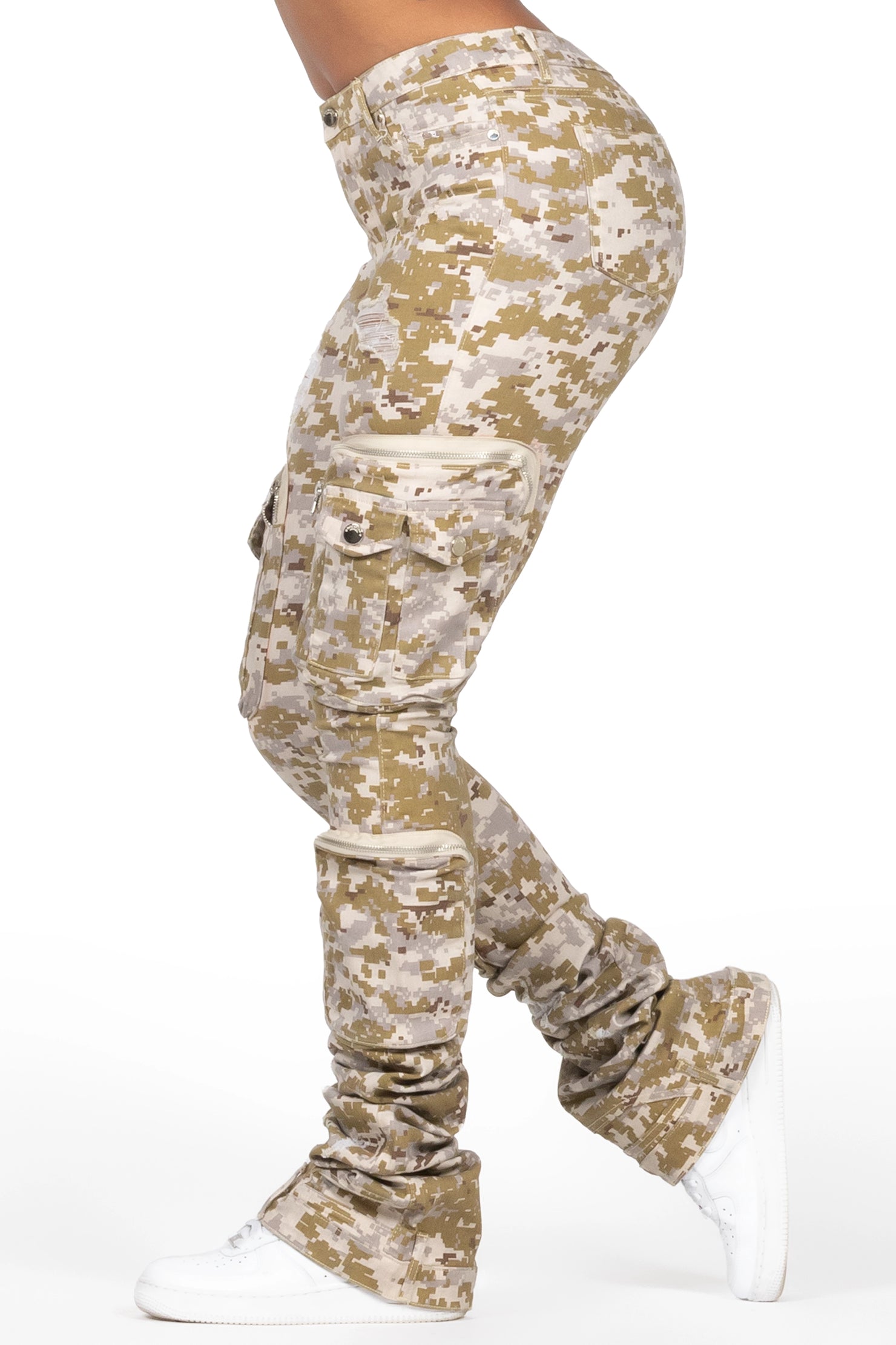 Alisson Digital Camo Cargo Super Stacked Jean