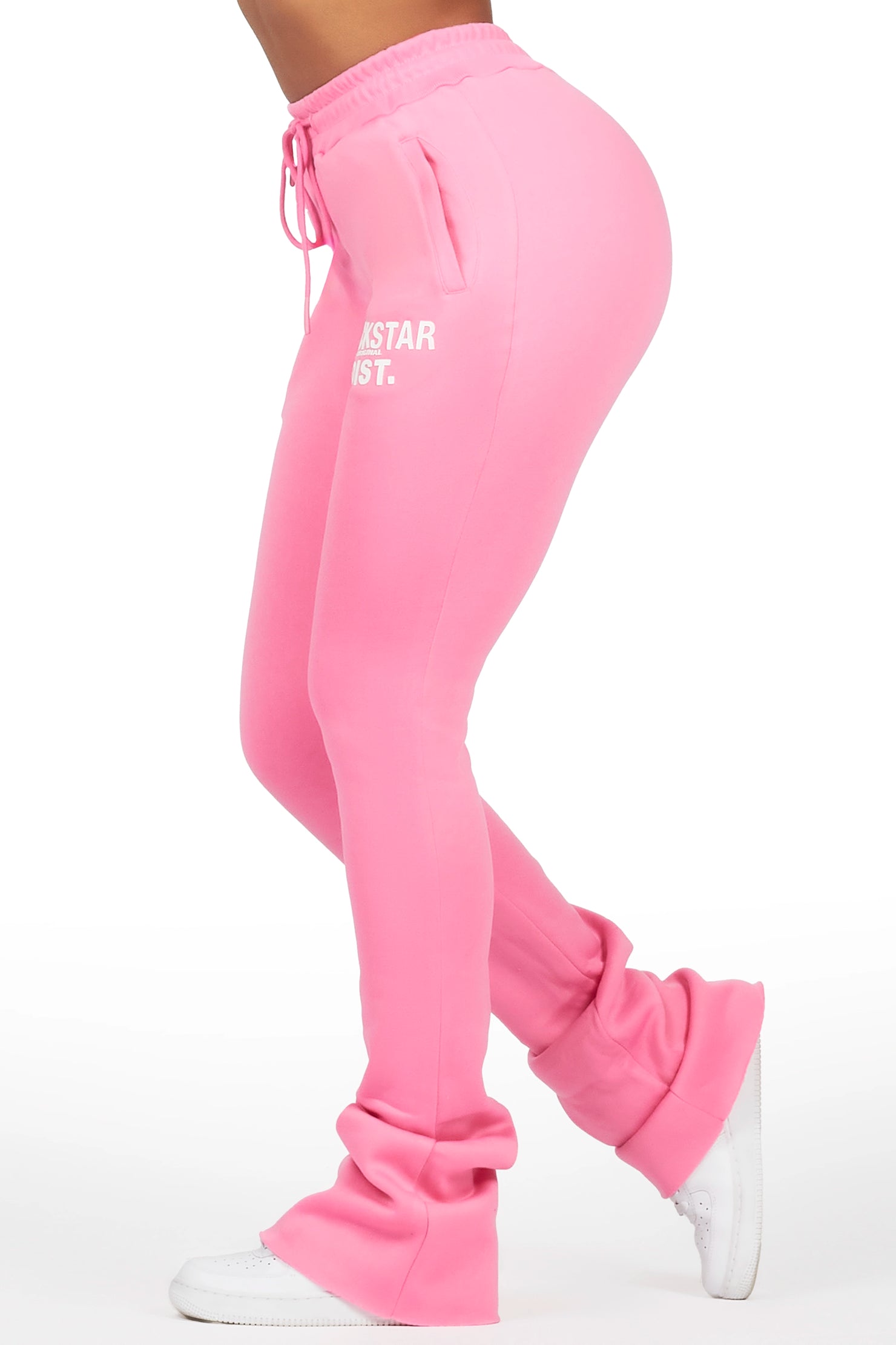 Juliana Bubblegum Pink Super Stacked Track Pant