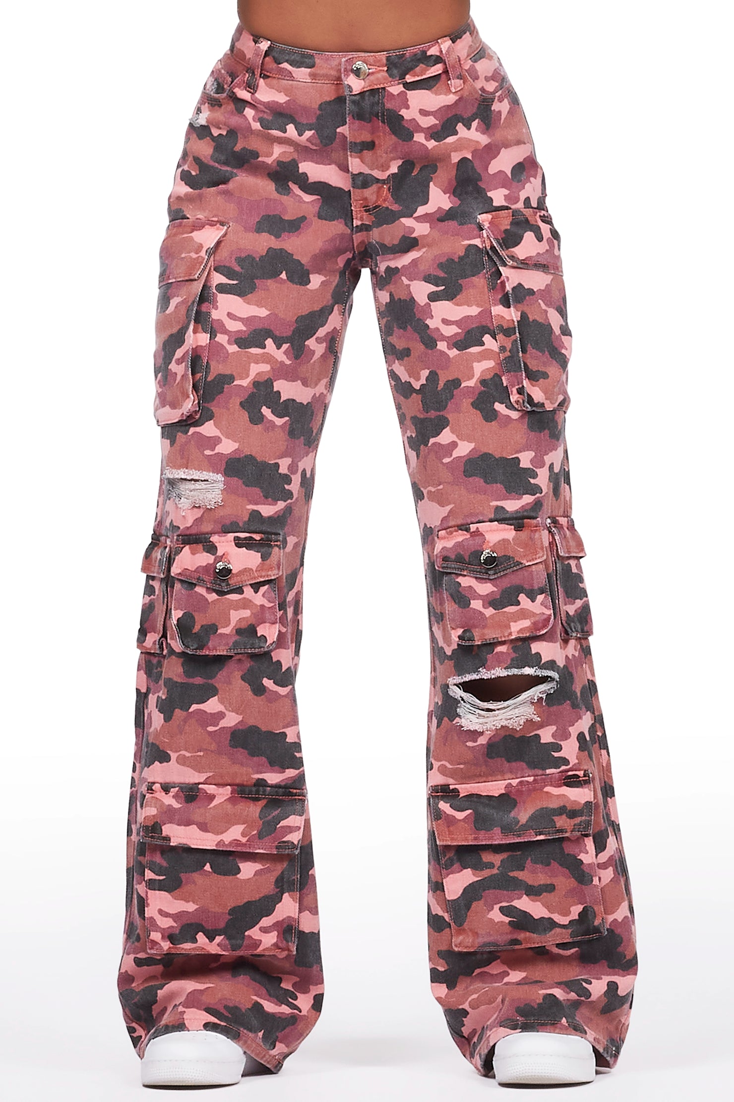 Jahmani Pink Camo Wide Leg Jean