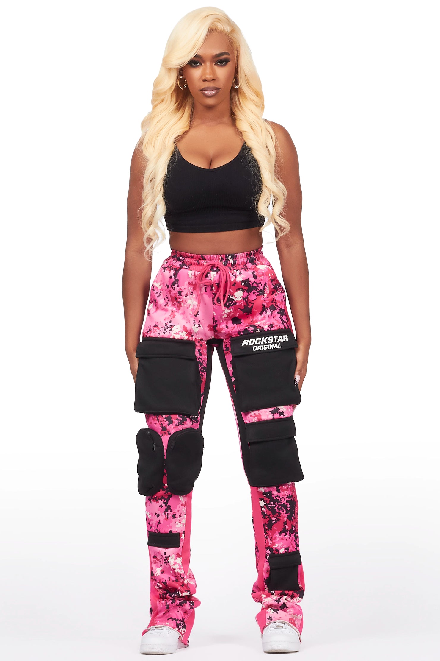 Norika Pink Digital Camo Stacked Track Pant