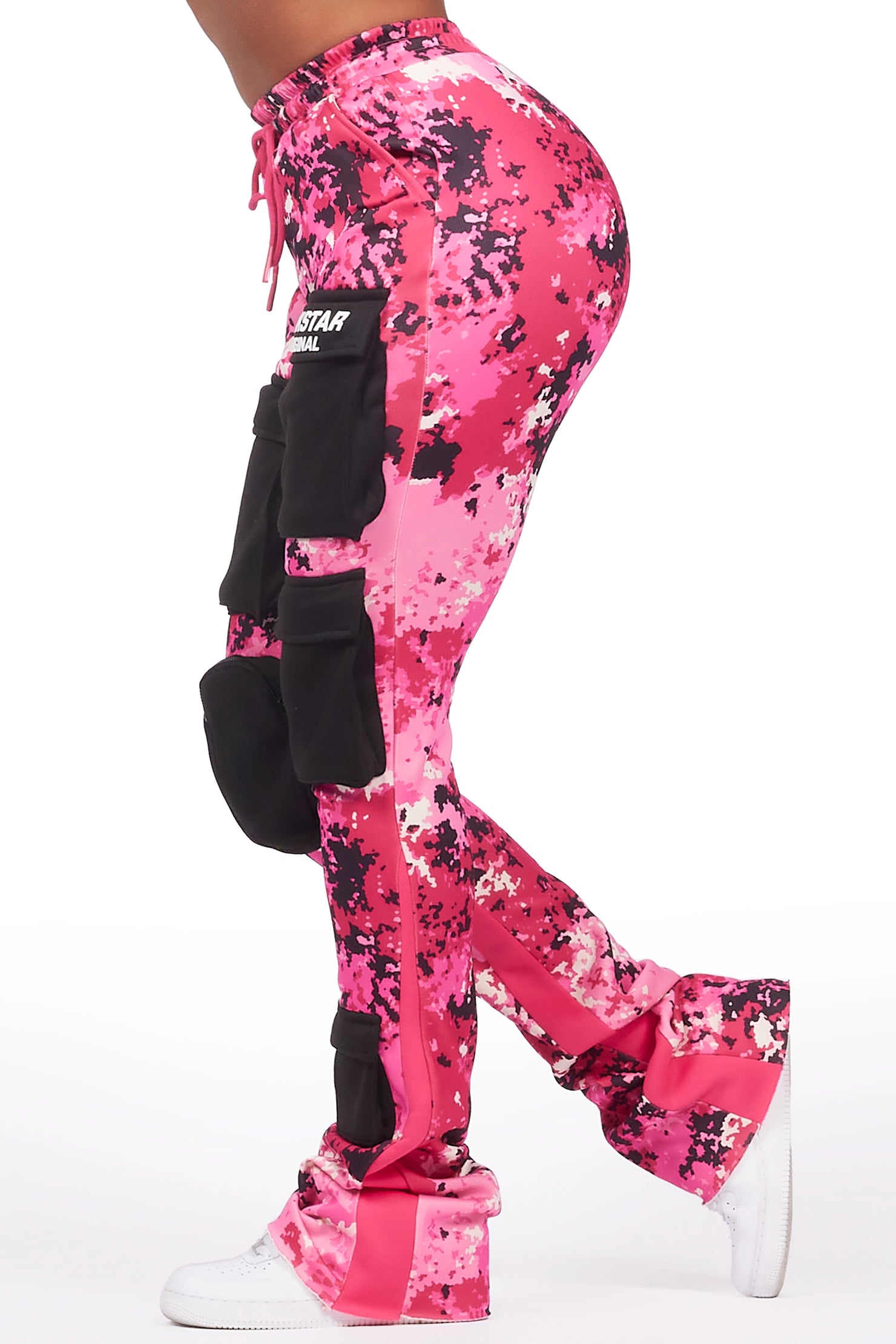 Norika Pink Digital Camo Stacked Track Pant