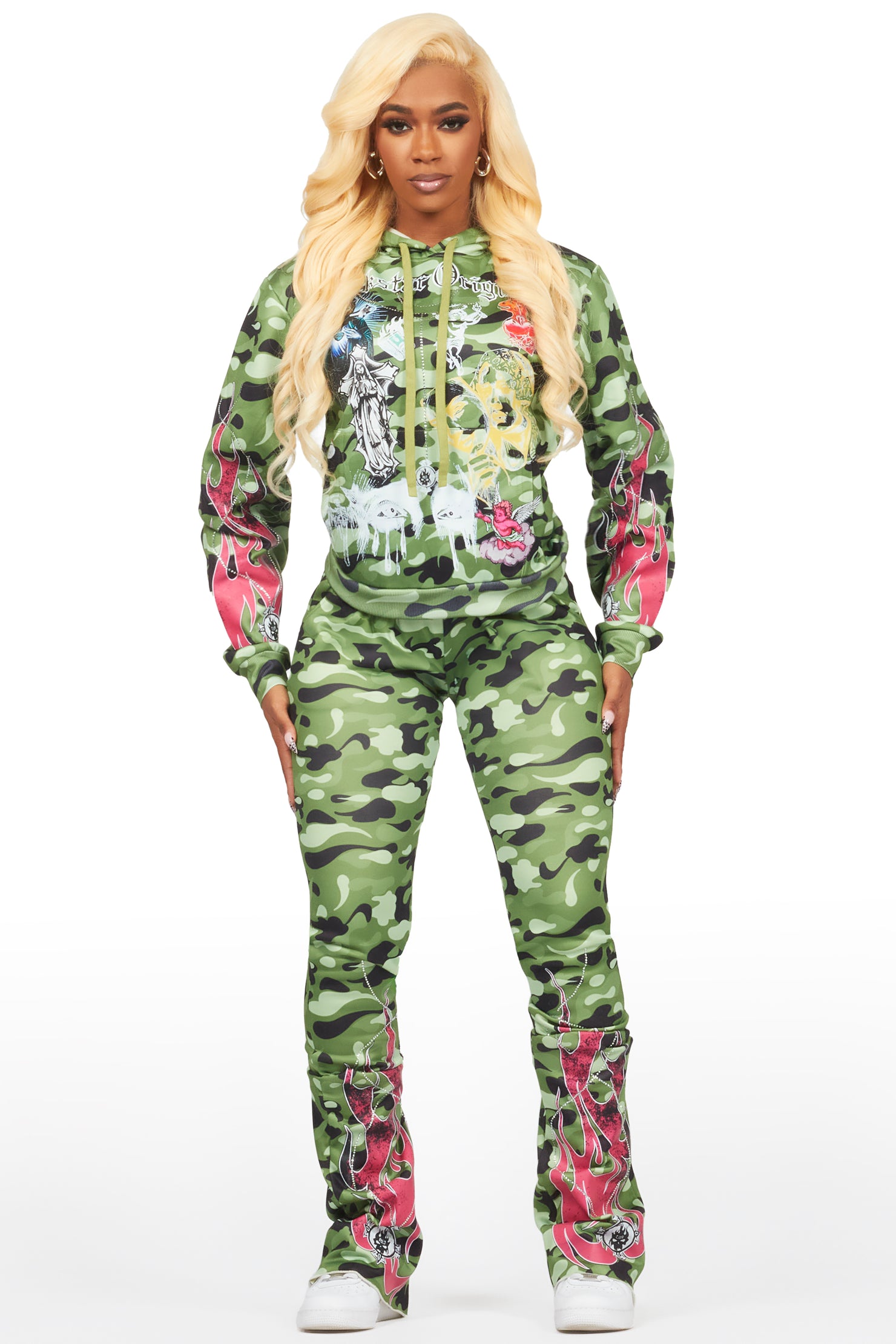 Dazarene Green Camo 2.0 Rhinestone Super Stacked Trackset