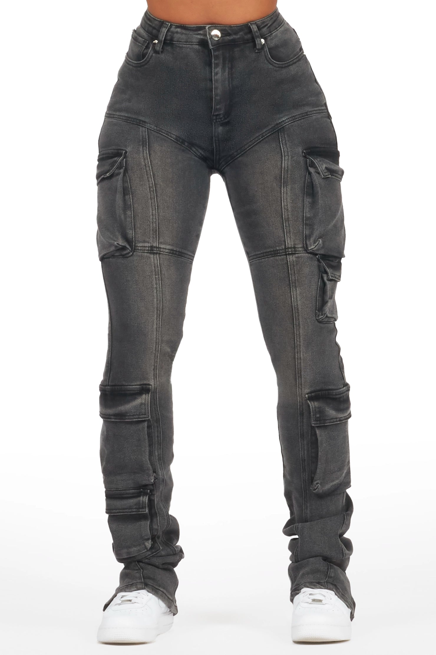 Jaylin Black Wash Skinny Stacked Jean