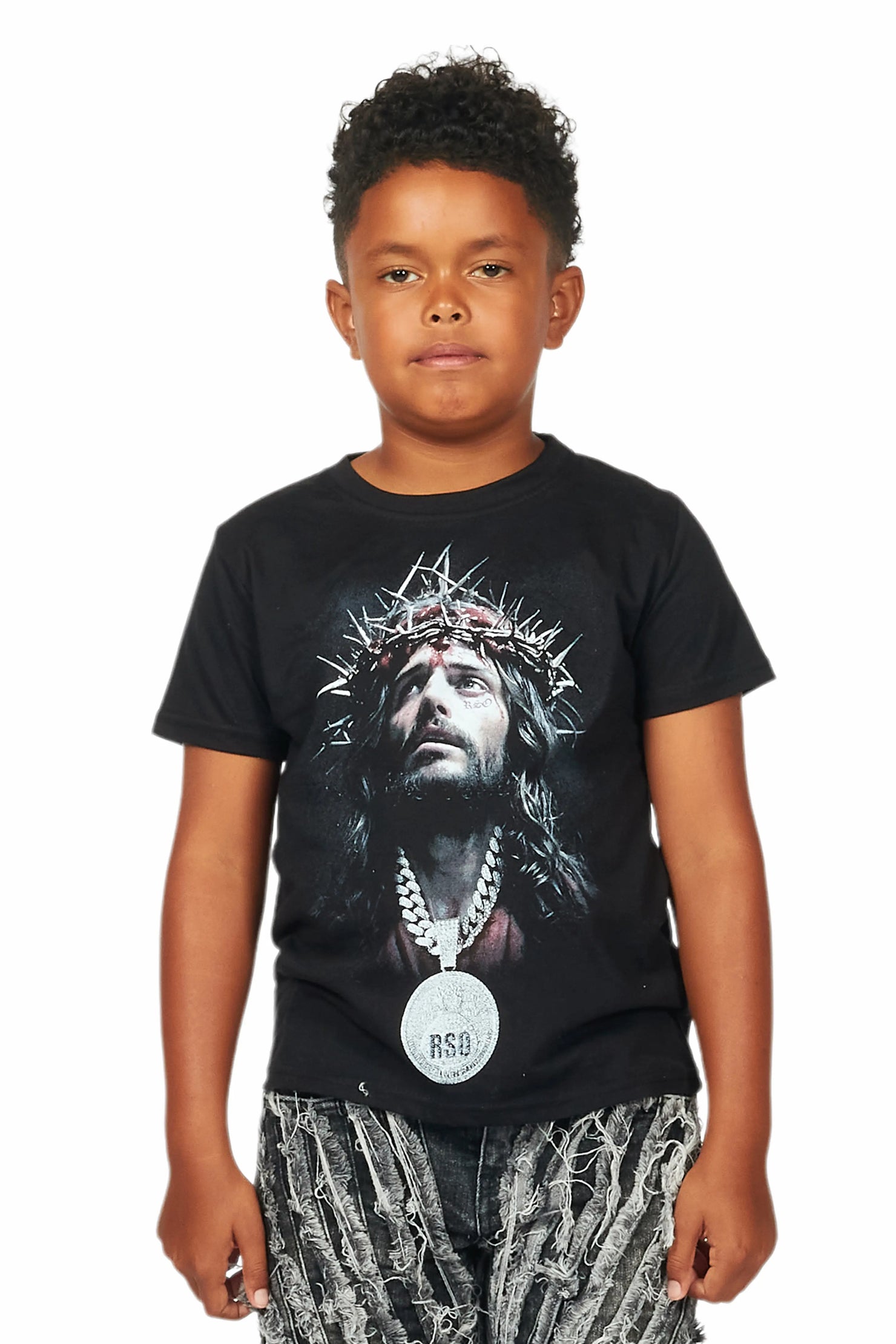 Boys Amina Black Graphic T-Shirt