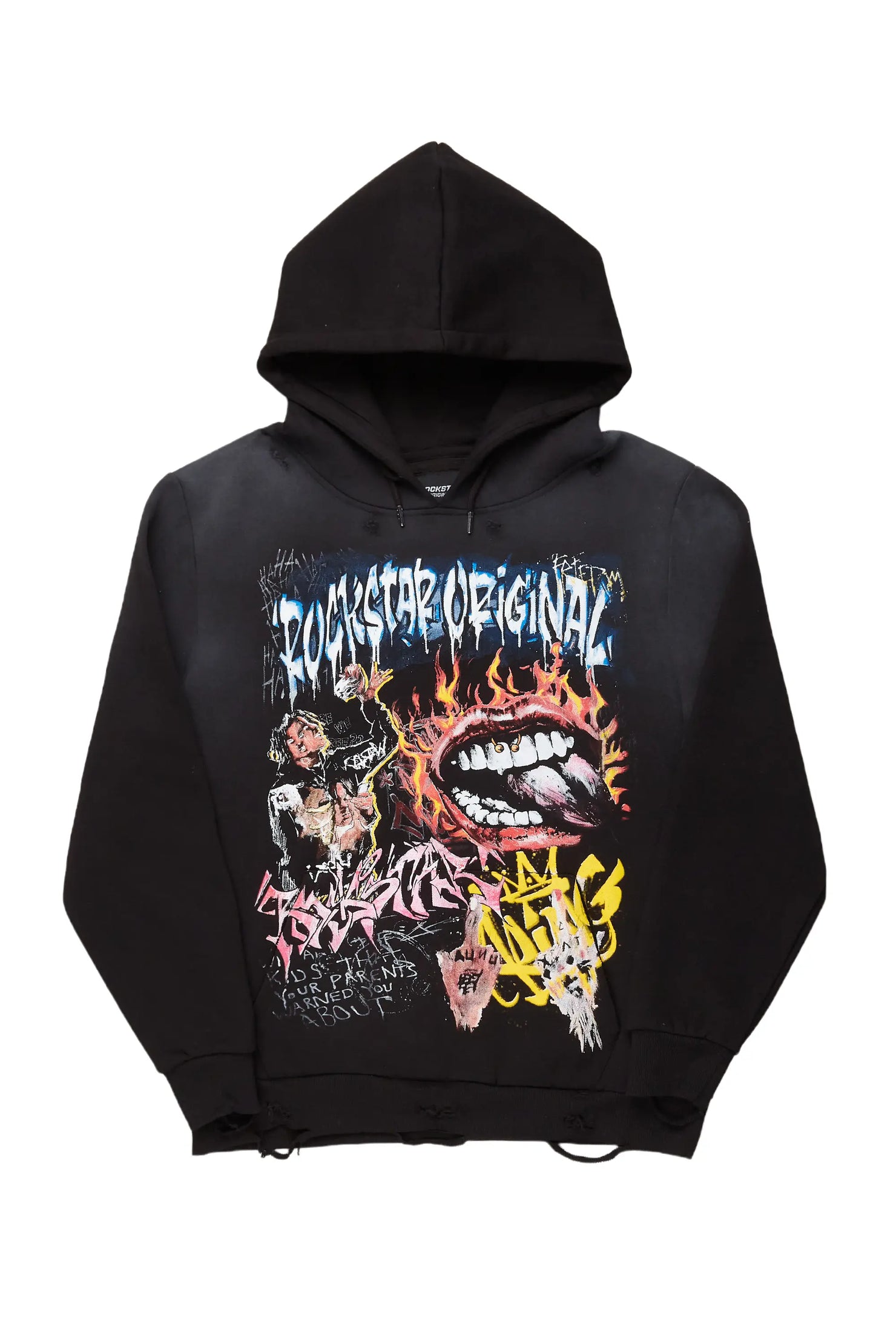 Yooz Black Graphic Hoodie