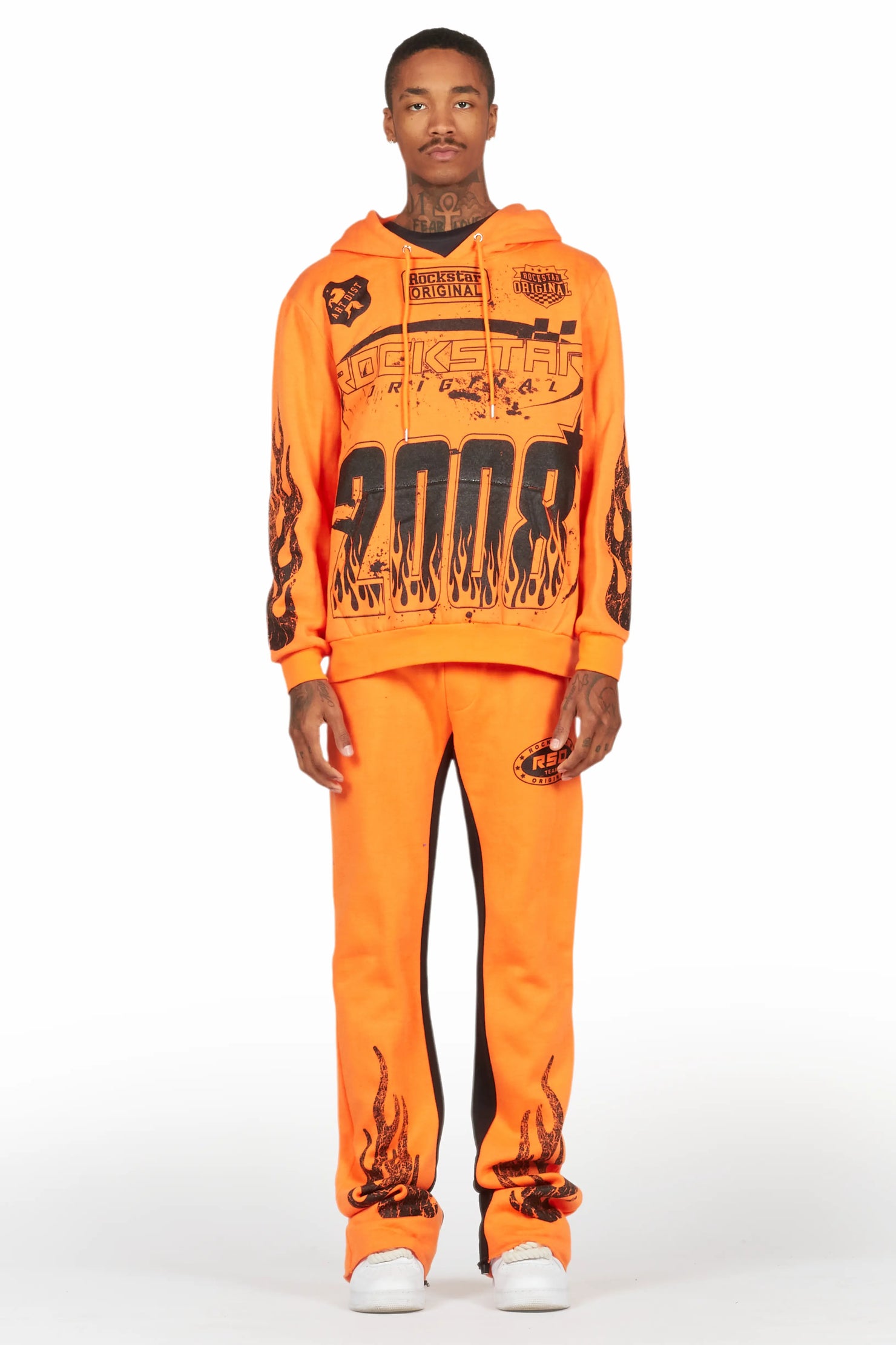 Amos Orange Hoodie/Baggy Track Pant Set