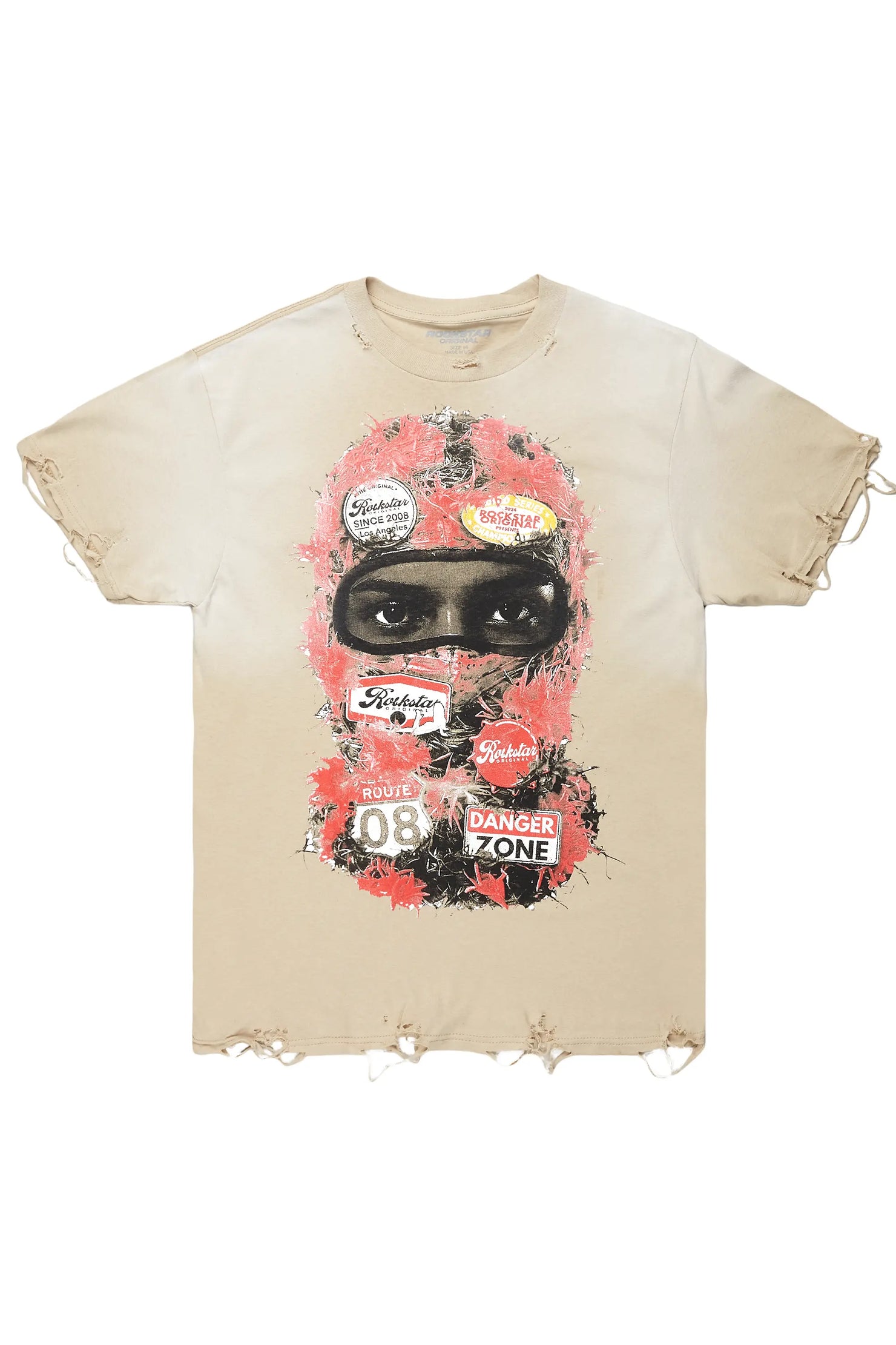 Lemar Beige Oversized Graphic T-Shirt