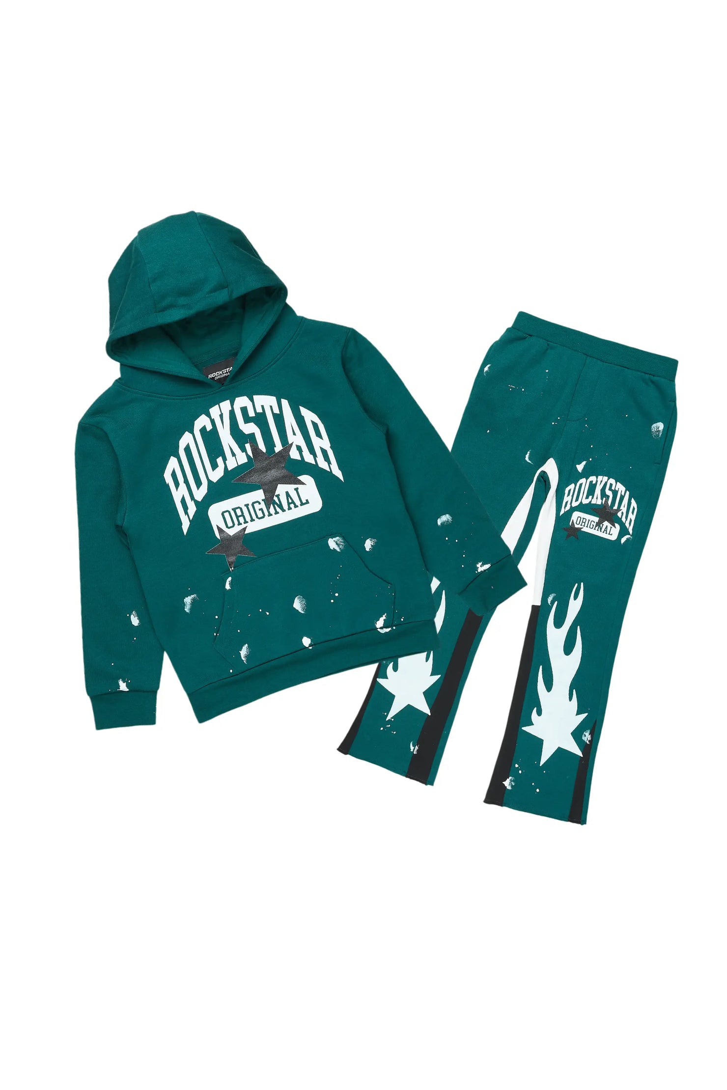 Boys Malie Dark Green Baggy Fit Pant Set