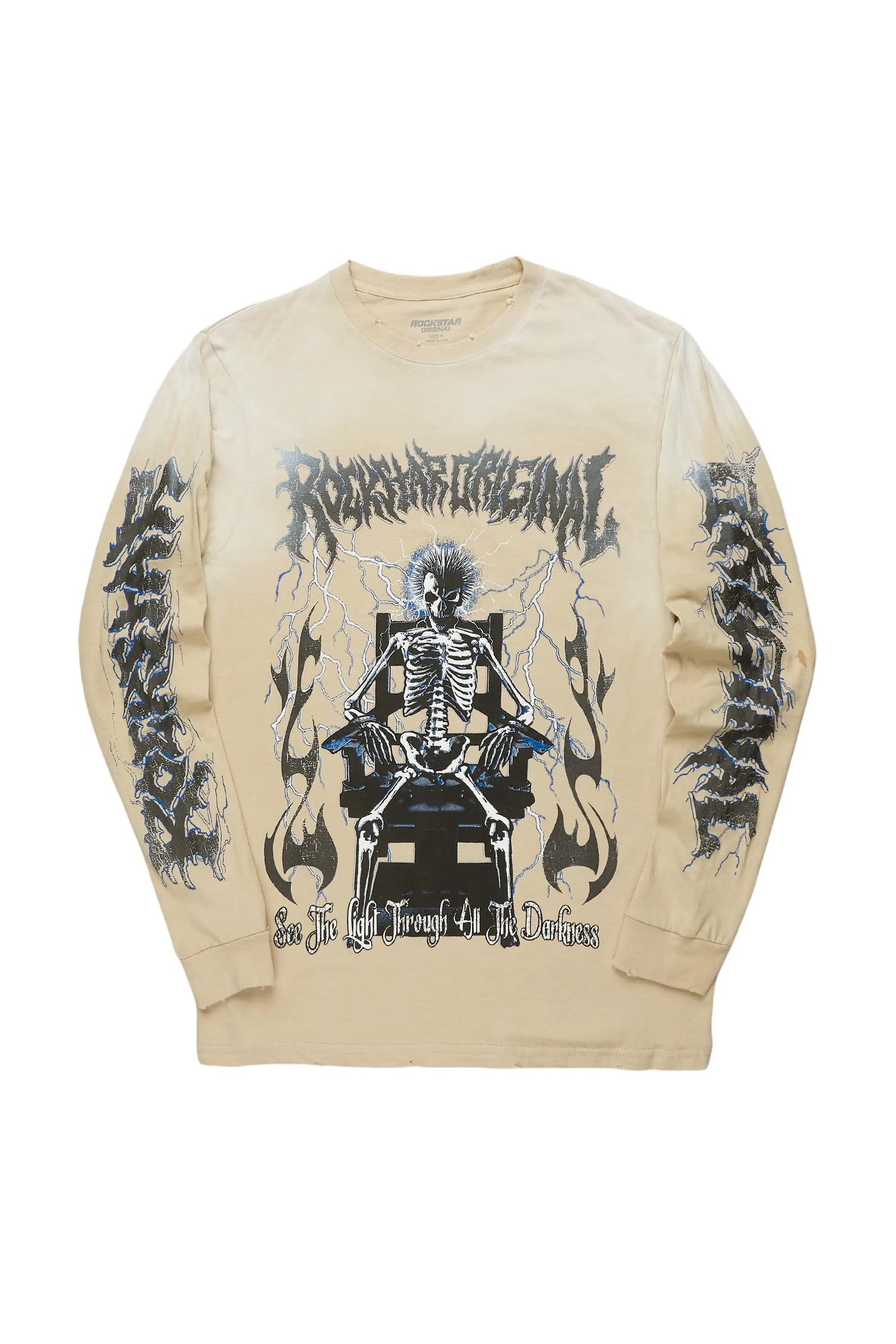 Exodus Beige Long Sleeve Graphic T-Shirt