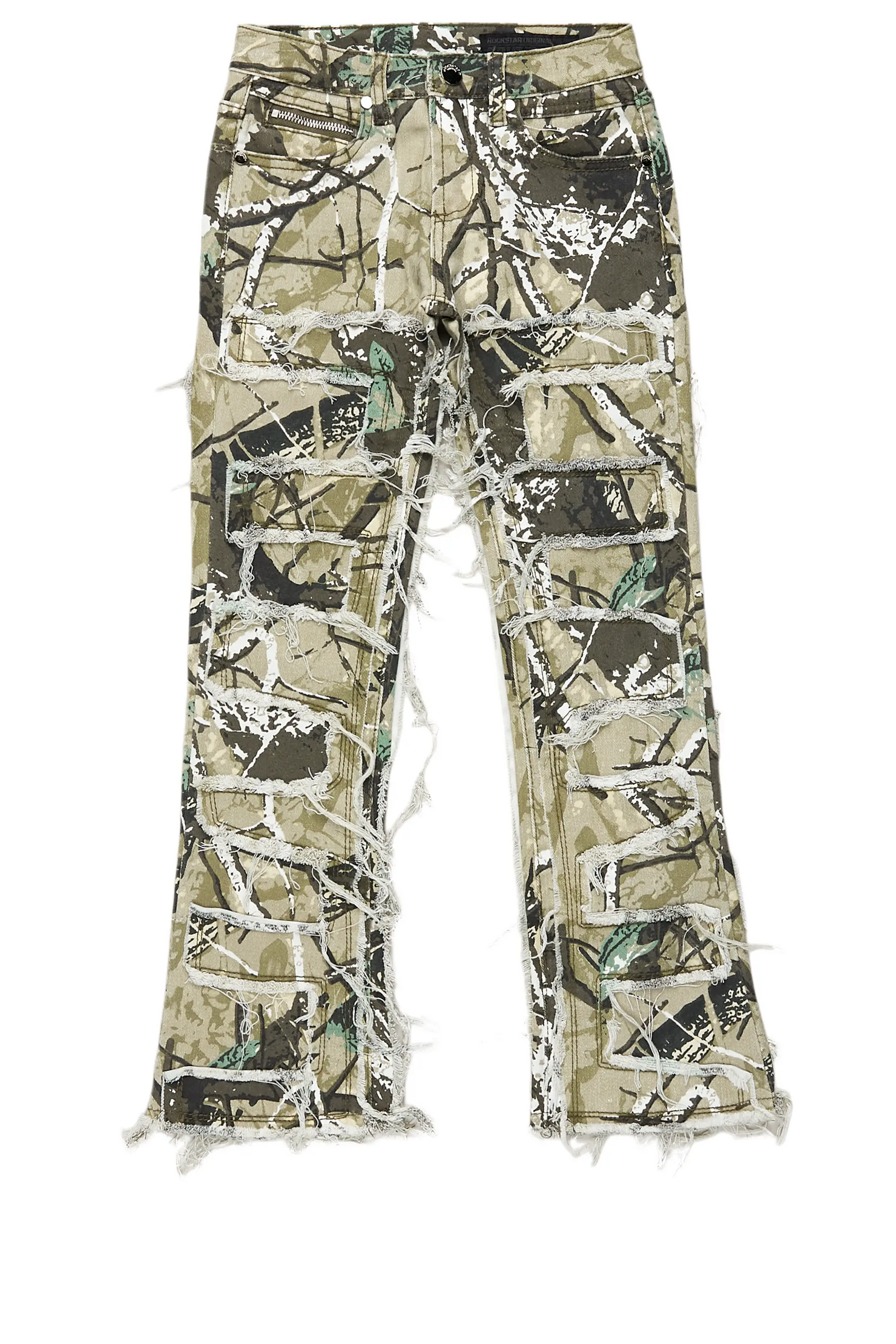 Girls Zariyah Tree Camo Stacked Flare Jean