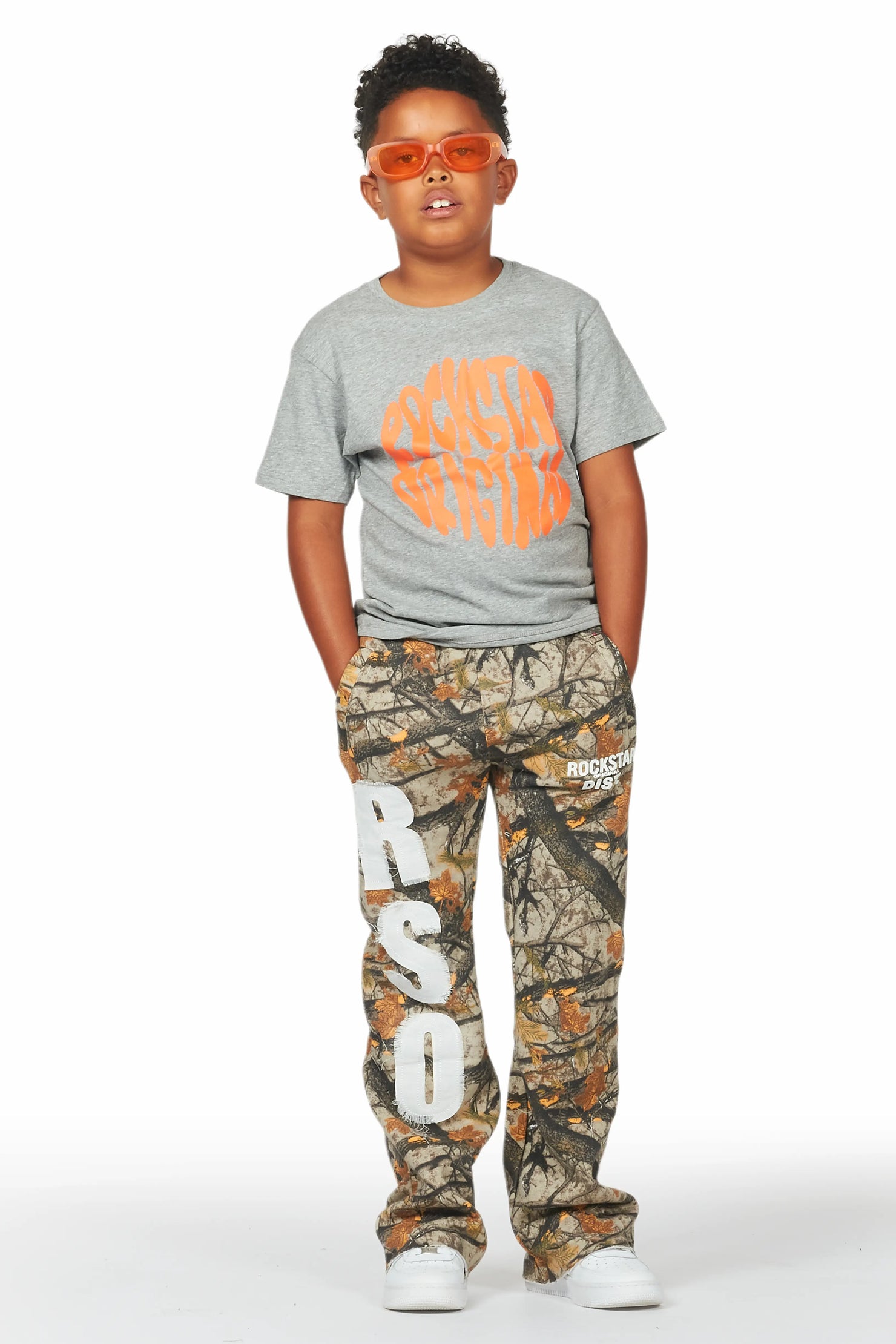 Boys Bansi Tree Camo Stacked Trackpant