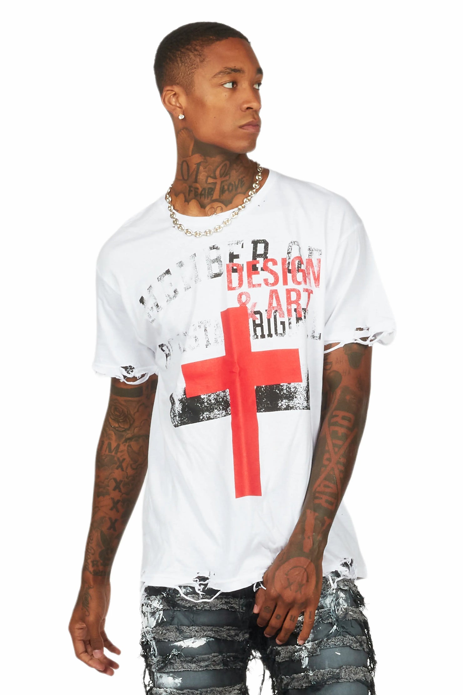 Jahan White Oversized Graphic T-Shirt