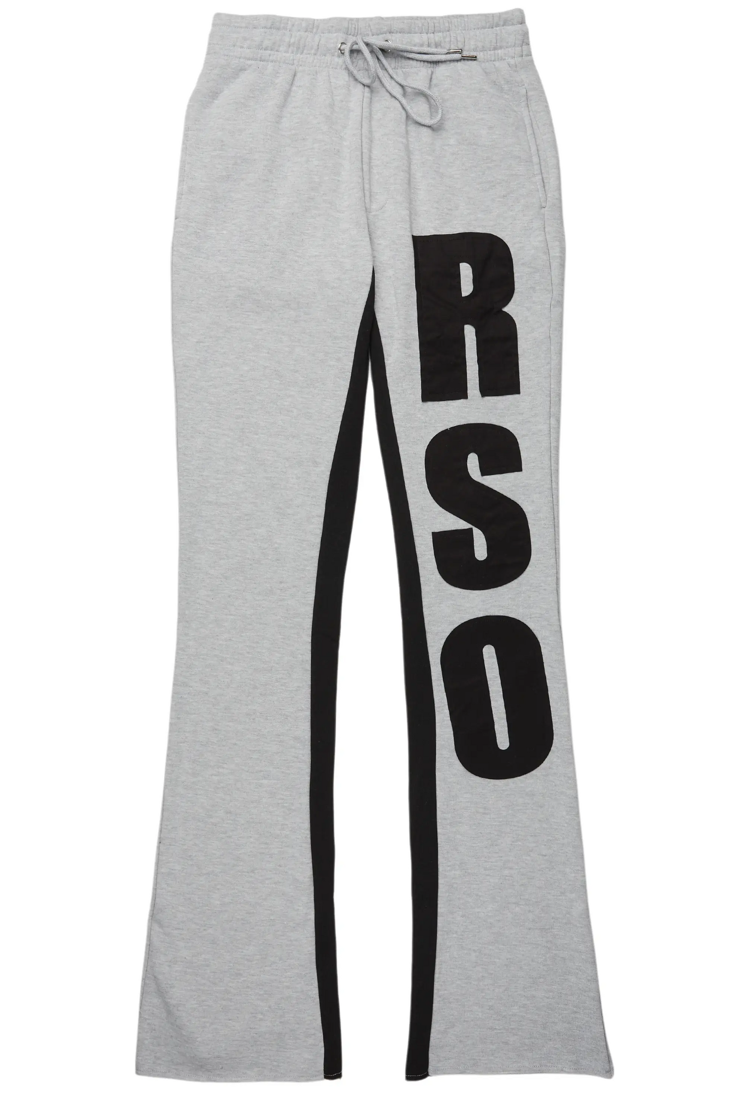 Uko Heather Grey Stacked Baggy Track Pant