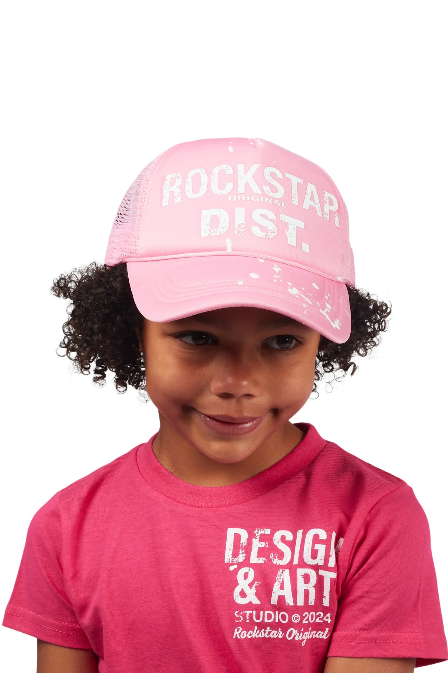 Girls Adana Light Pink Graphic Trucker Hat