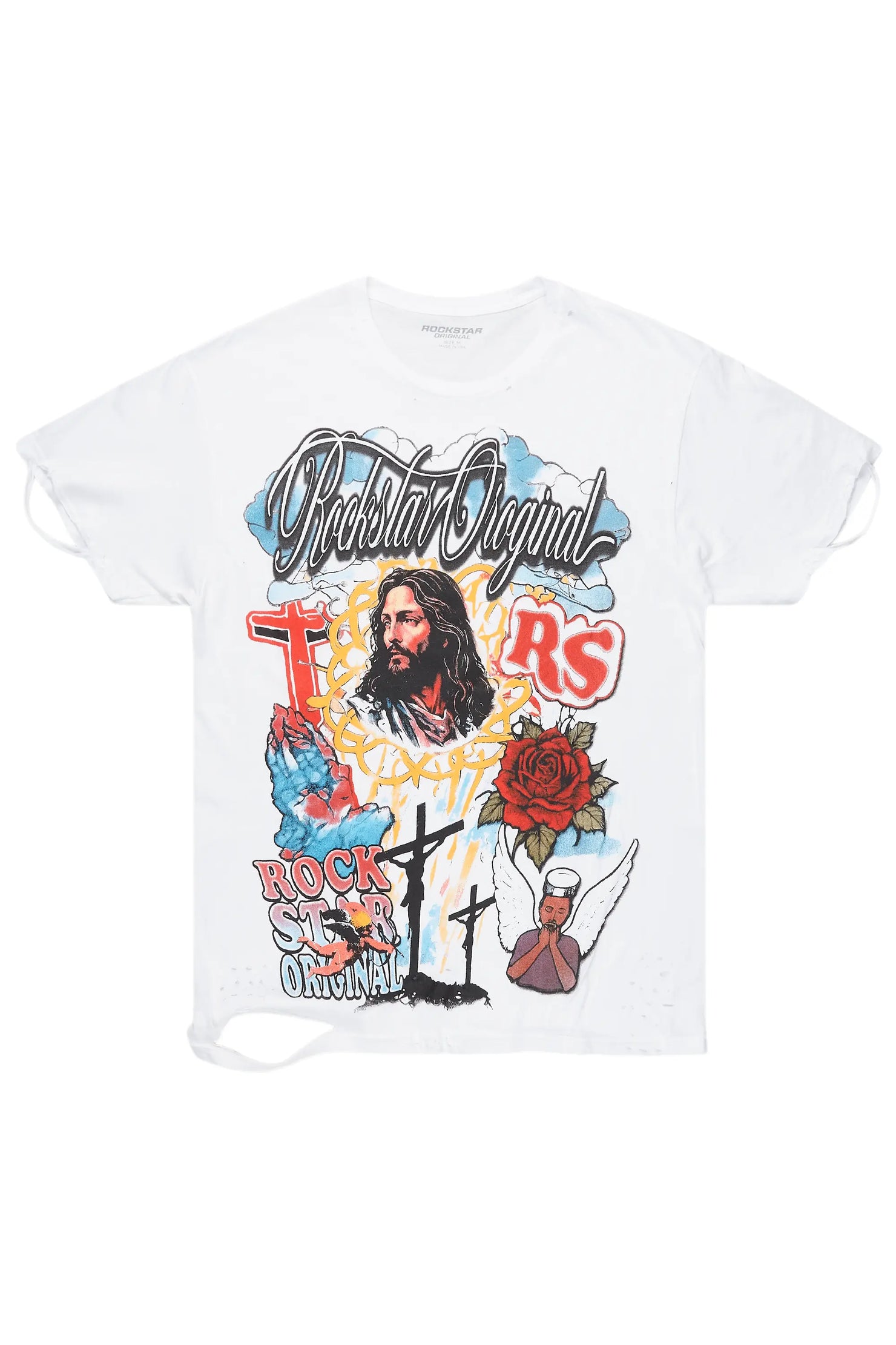 Tadashi White Graphic Oversized T-Shirt