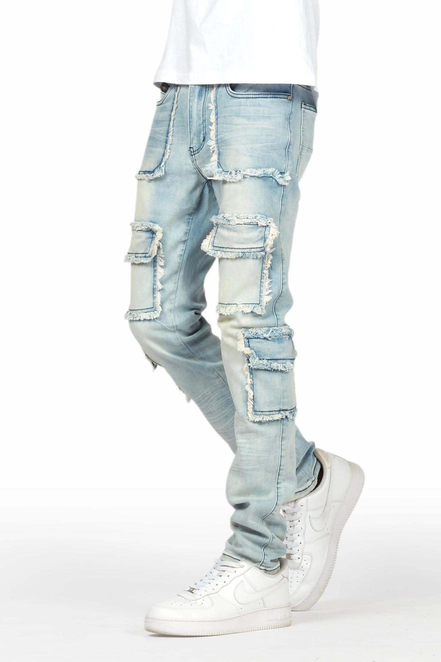 Tyrell Blue Skinny Fit Cargo Jean