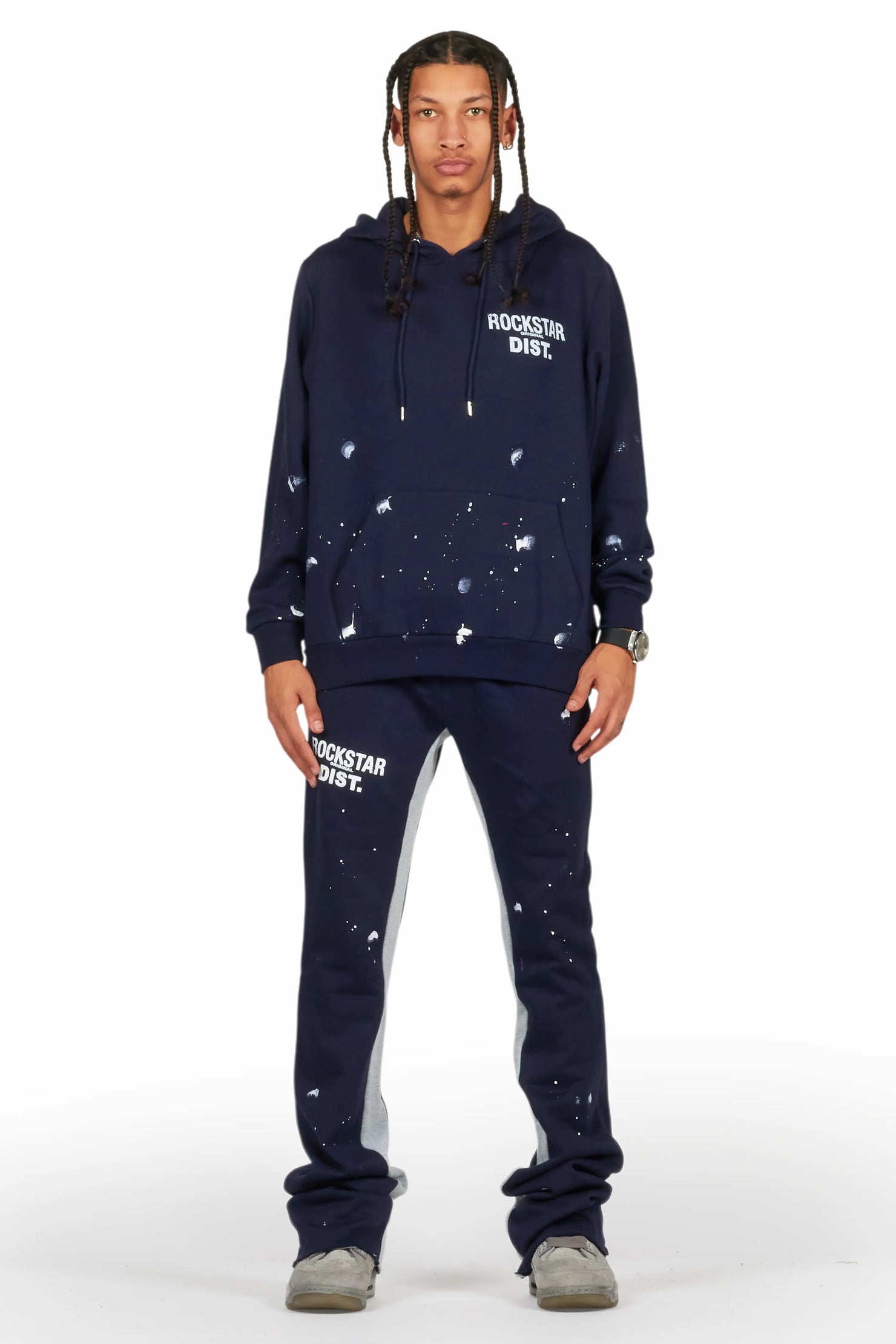 Raffer Navy Hoodie Baggy Fit Pant Track Set