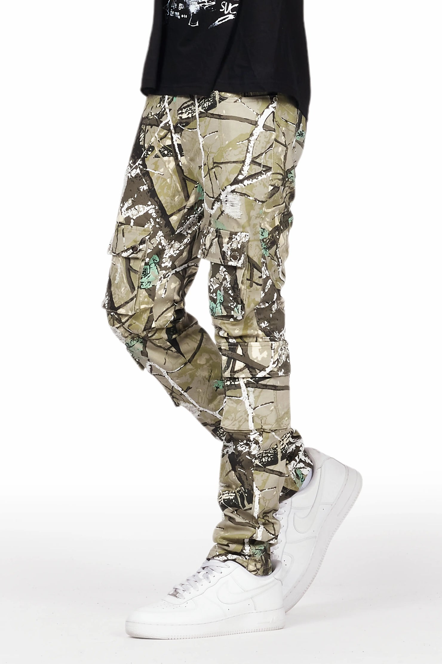 Adril Tree Camo Skinny Fit Cargo Jean