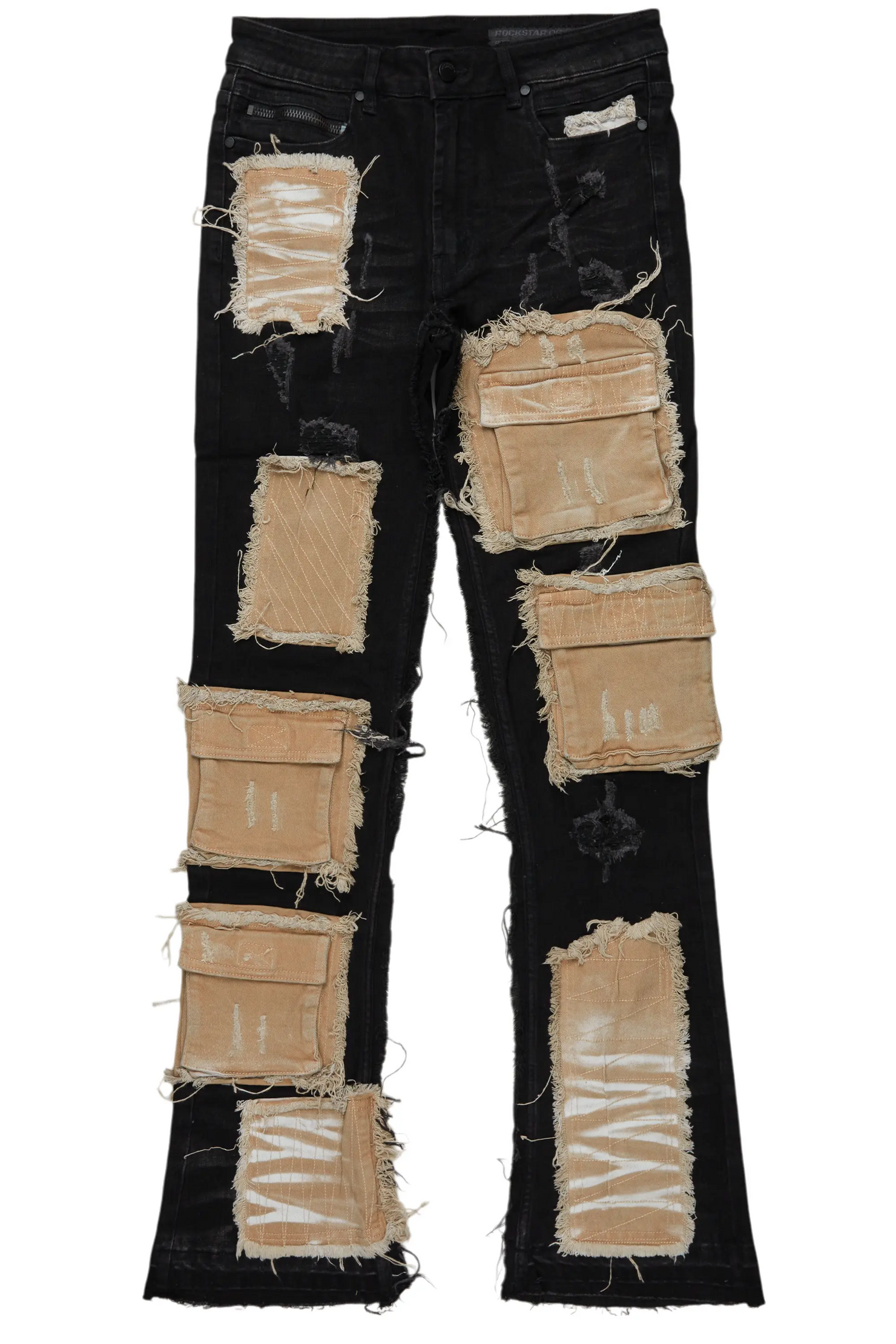 Monet Black Stacked Flare Jean