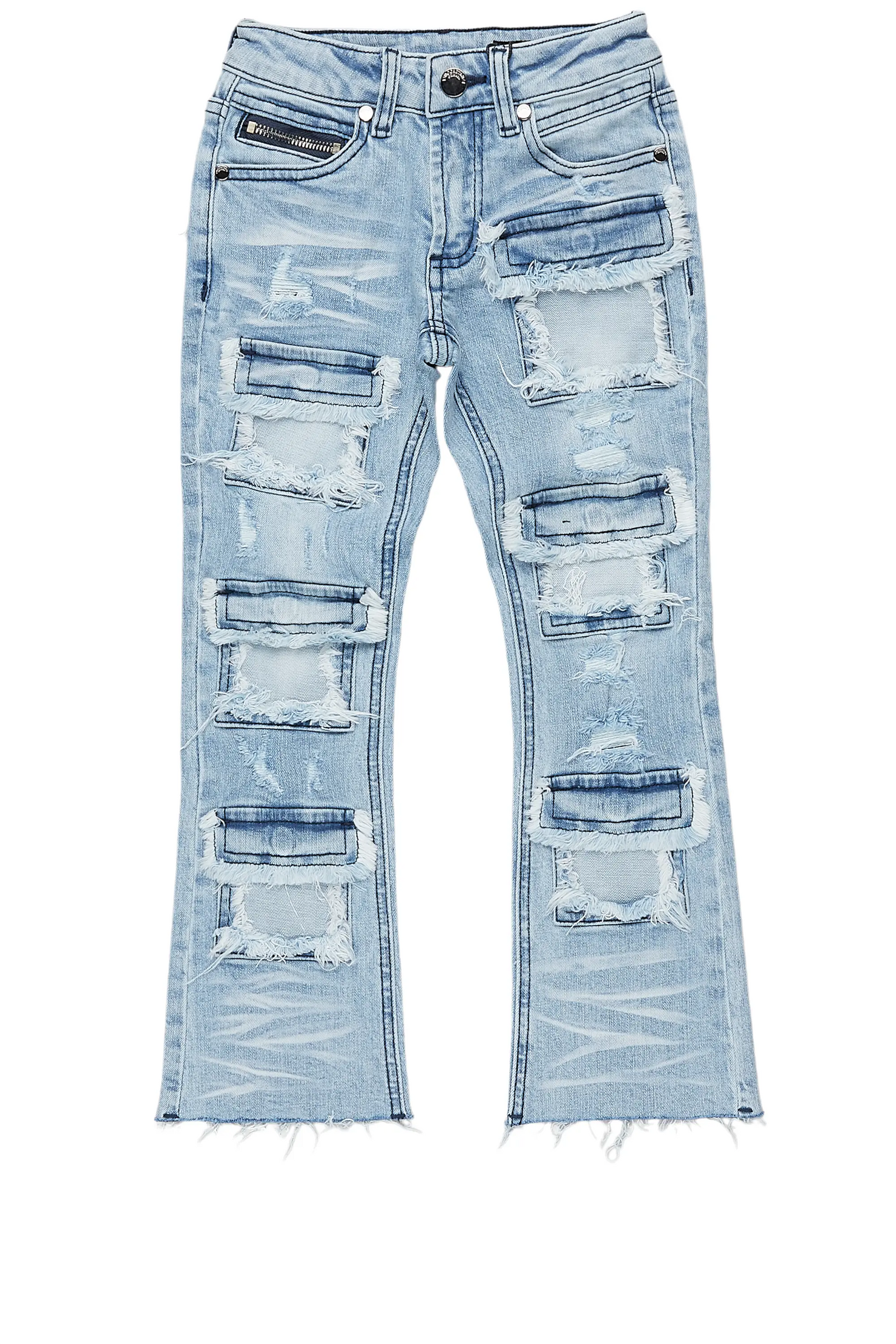 Boys Petrus Blue Stacked Flare Jean