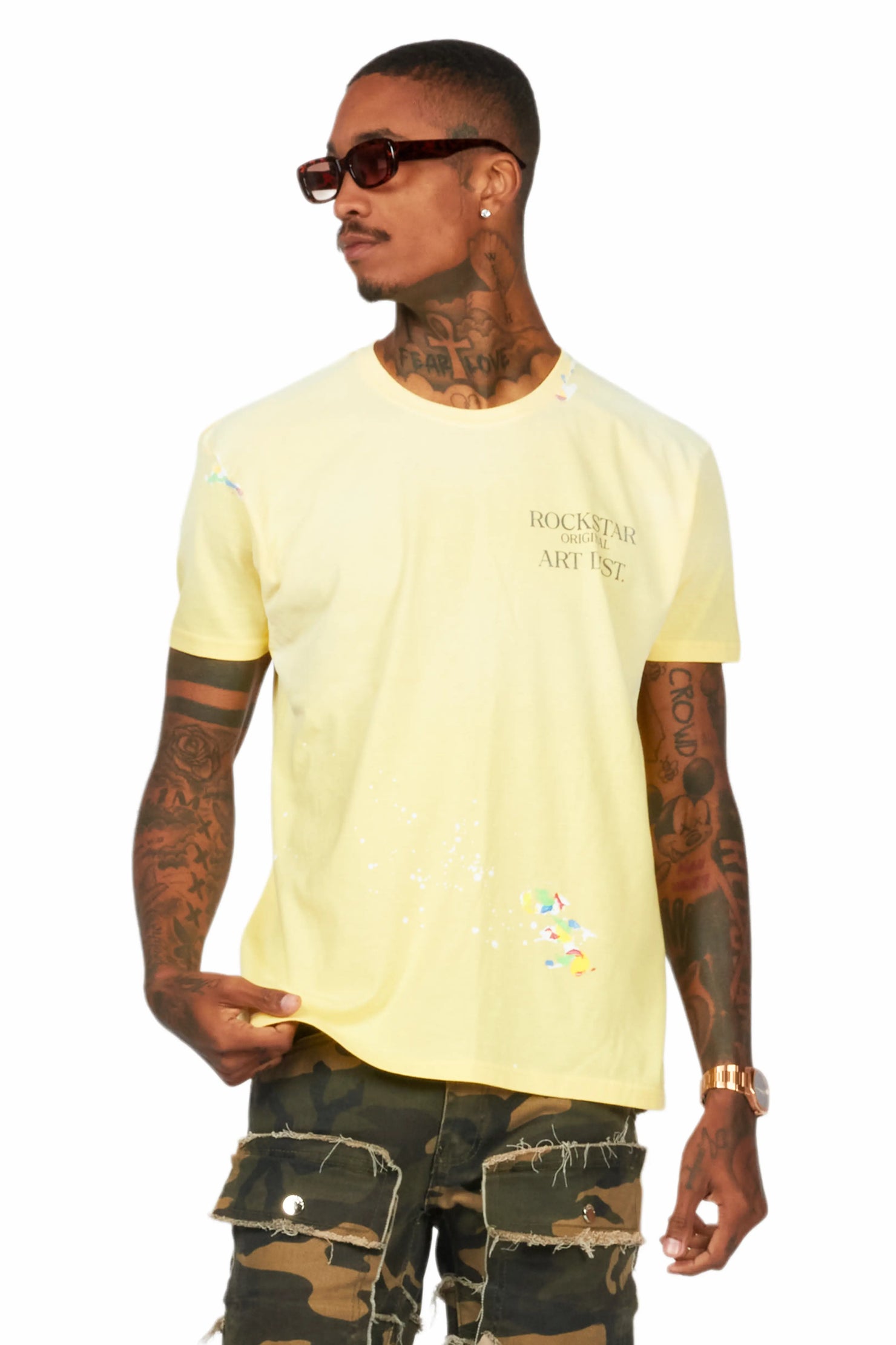 Palmer Light Yellow Graphic T-Shirt