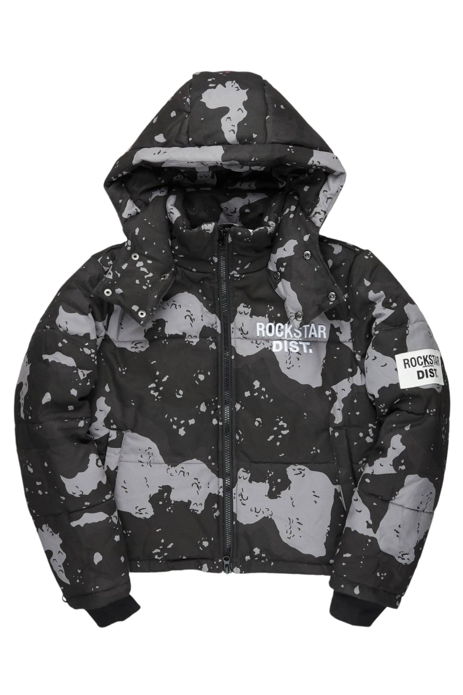 Porchea Black Camo Puffer Jacket