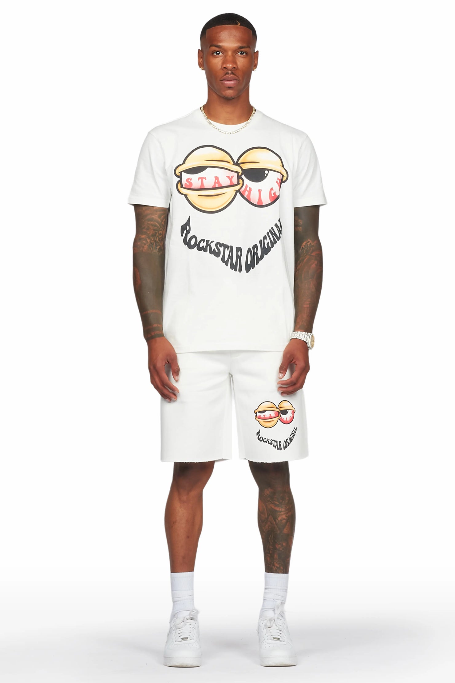 Highya White T-Shirt/Short Set