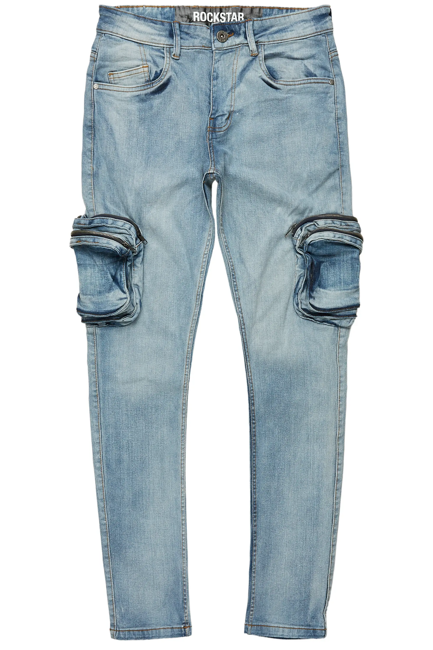 Falan Light Blue Skinny Fit Cargo Jean