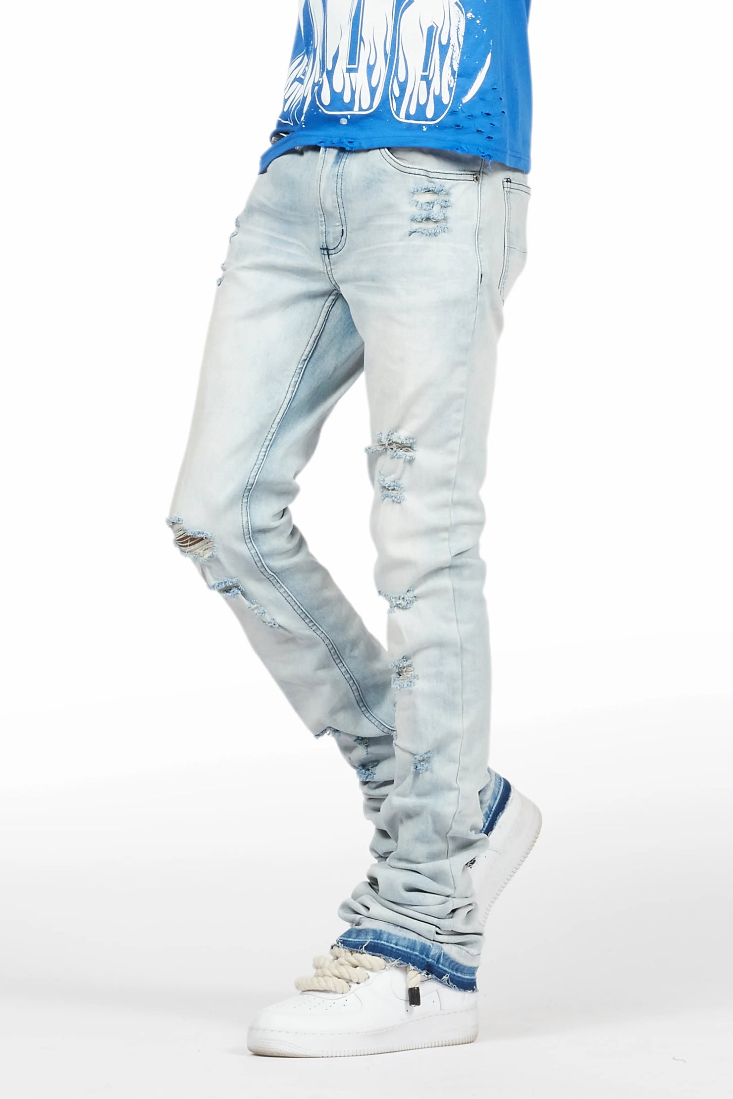 Stellan Blue Super Stacked Flare Jean