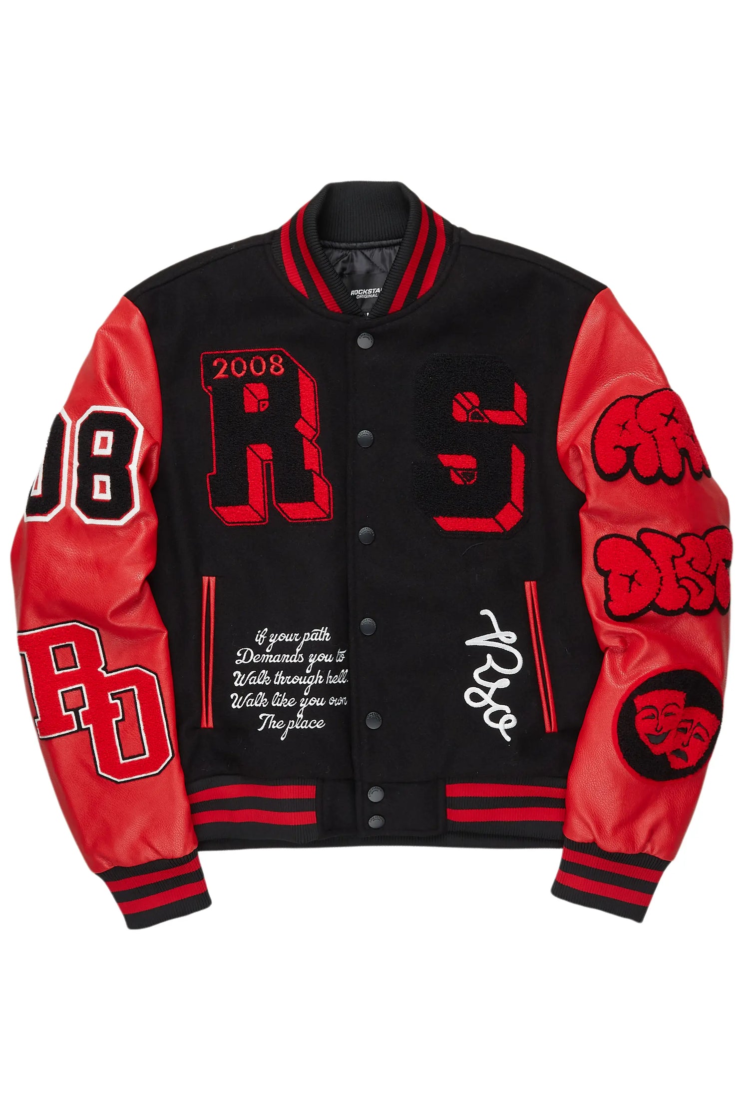 Leslaw Red/Black Varsity Jacket