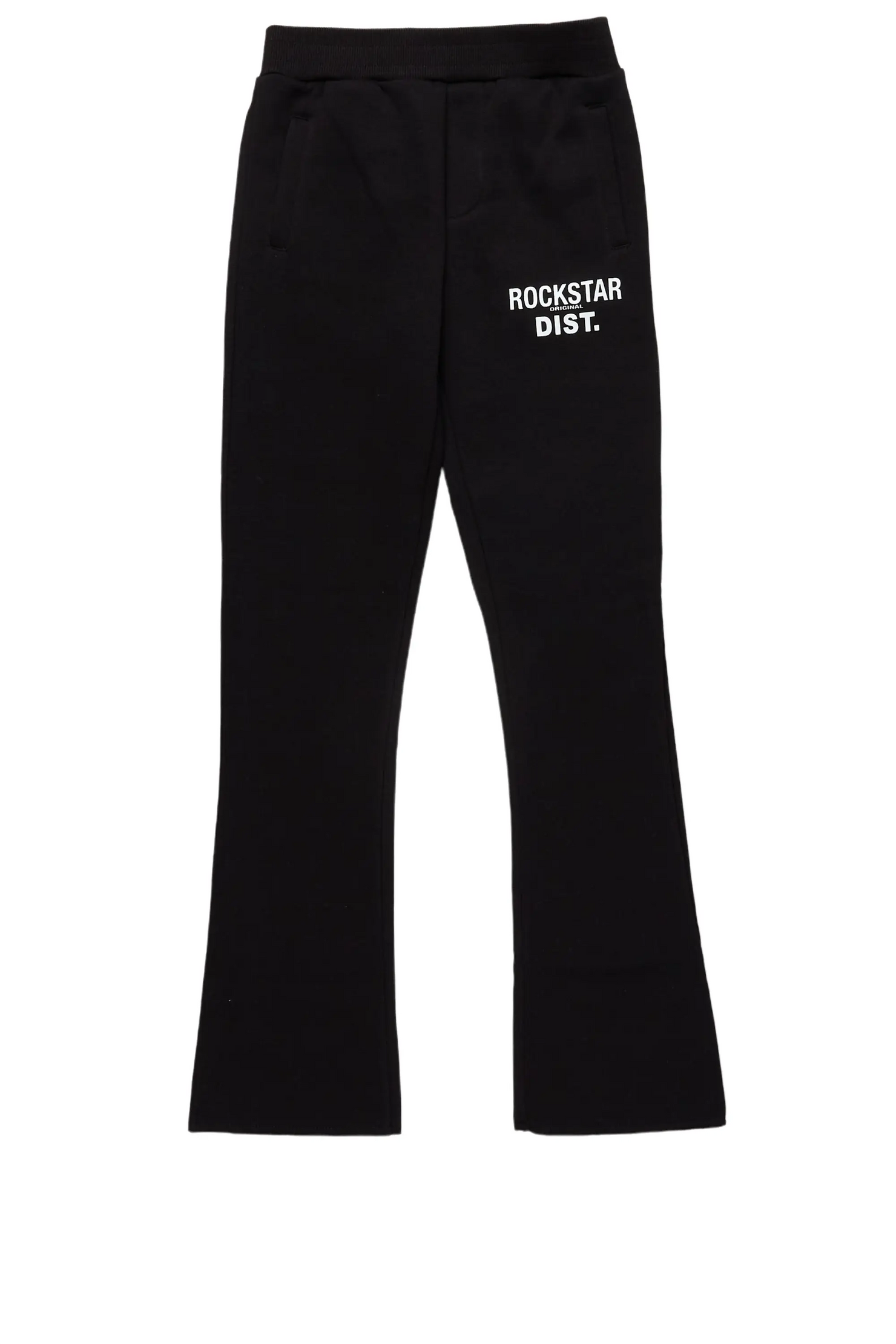 Girls Alpanna Black Super Stacked Trackpant