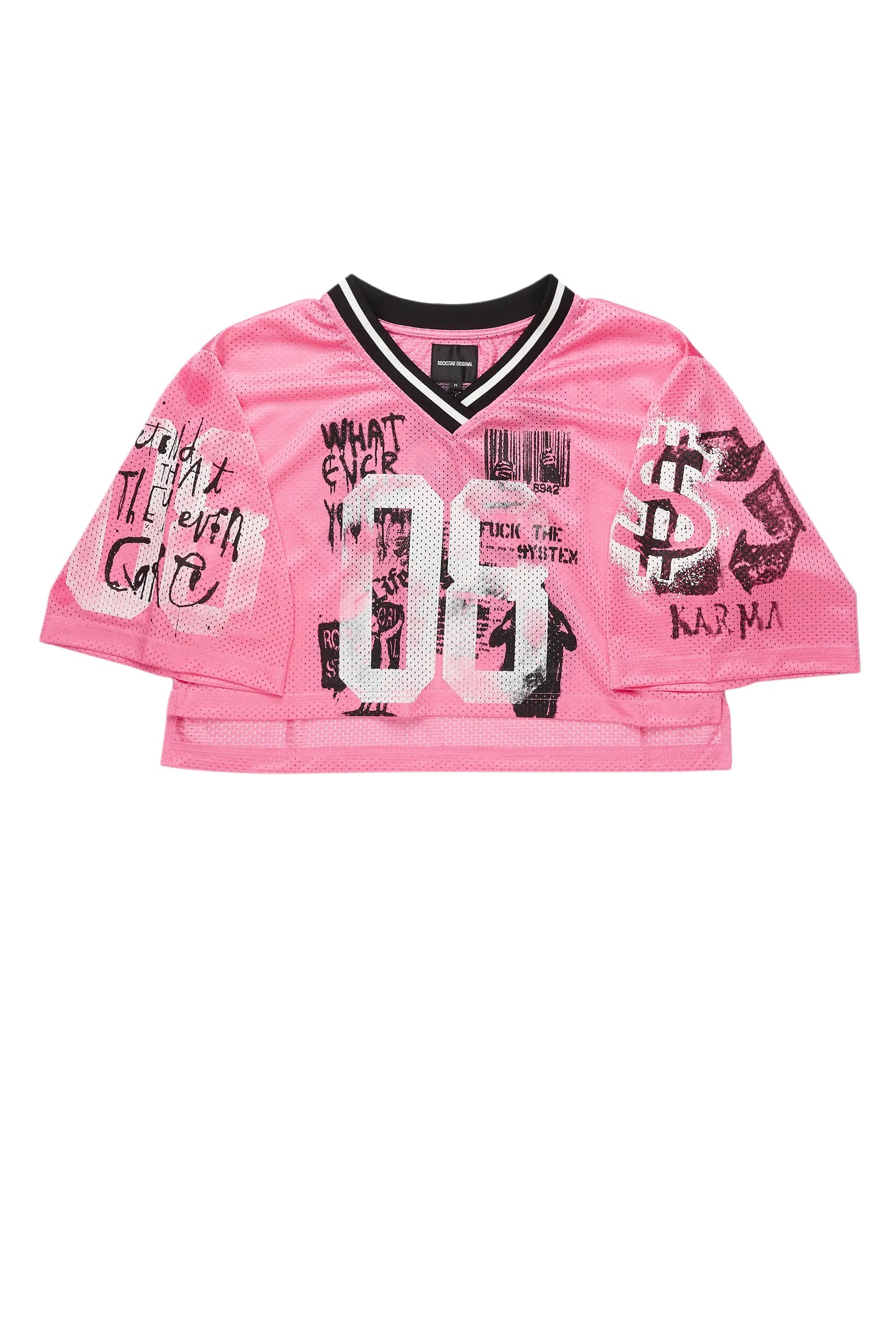 Riana Pink Mesh Jersey