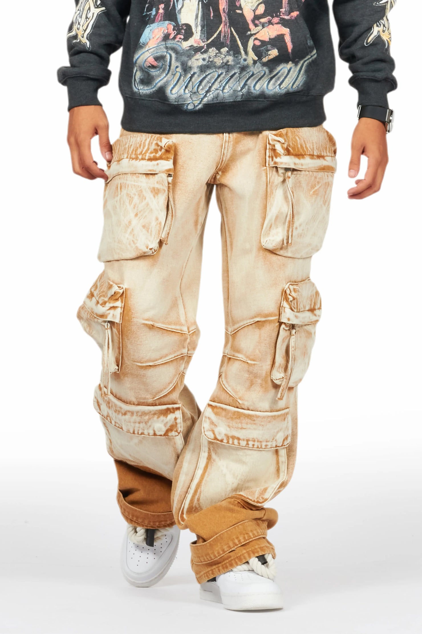 Lenz Beige Baggy Fit Jean