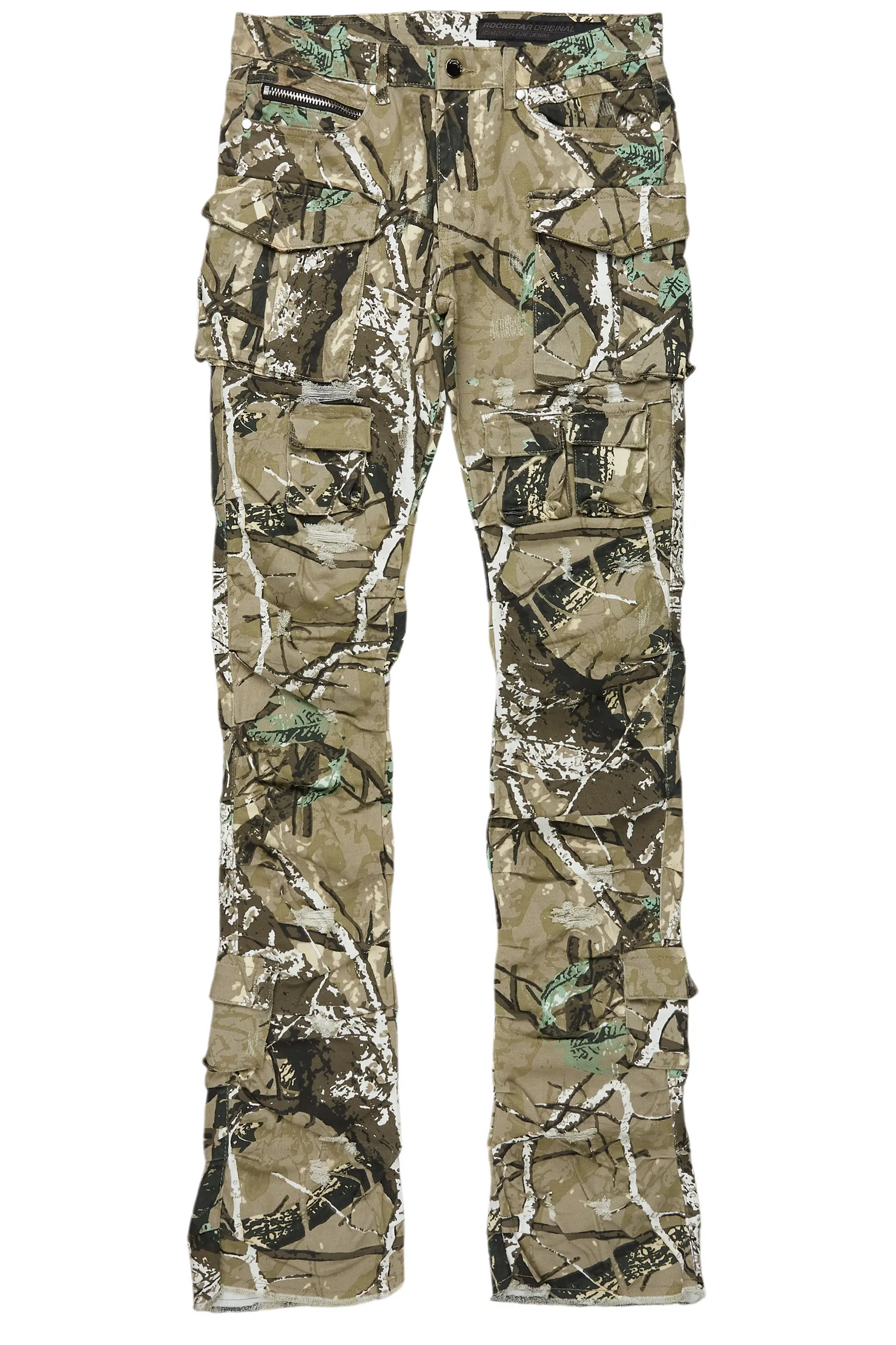 Gentry Tree Camo Stacked Flare Jean