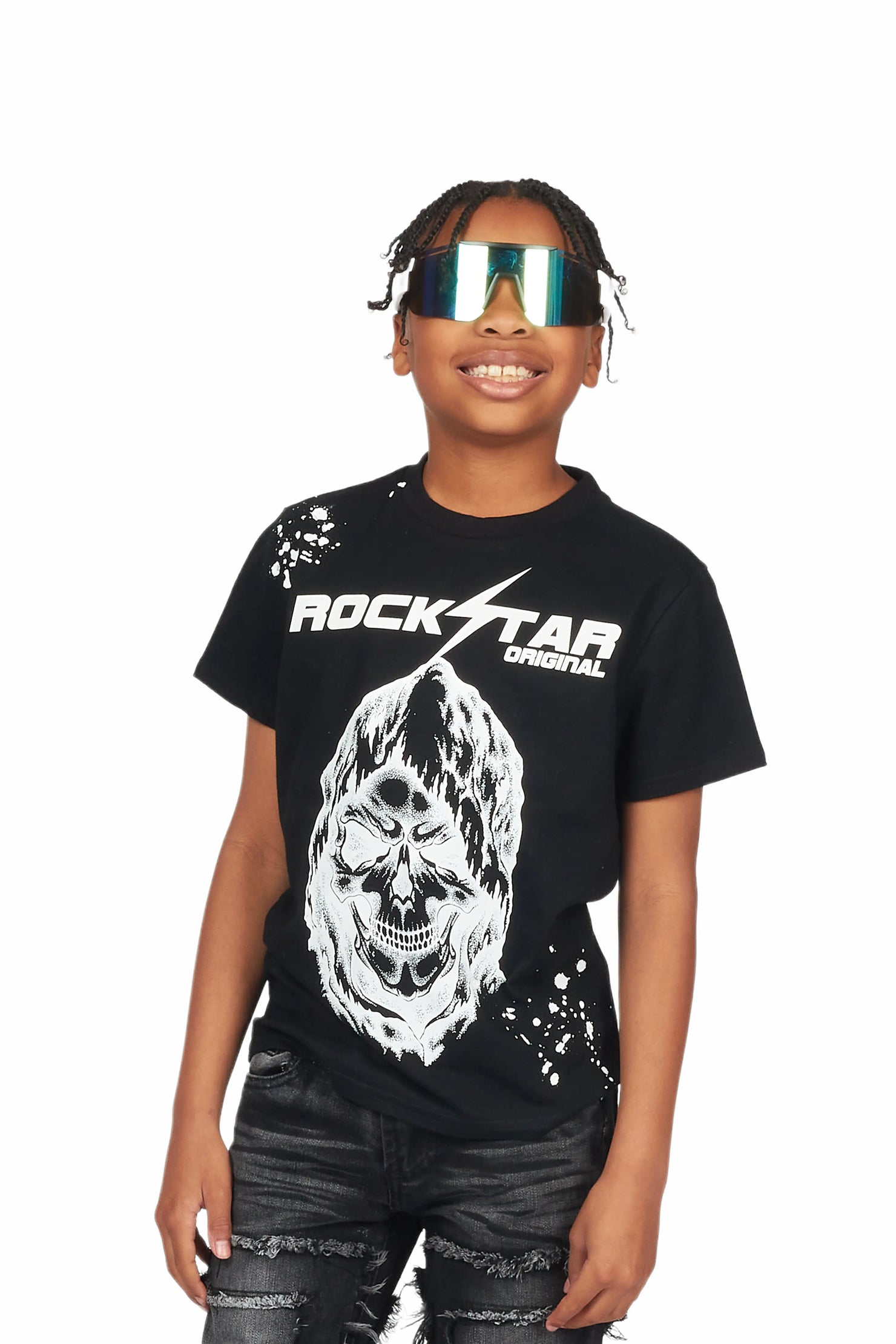 Boys Owen Black Graphic T-Shirt