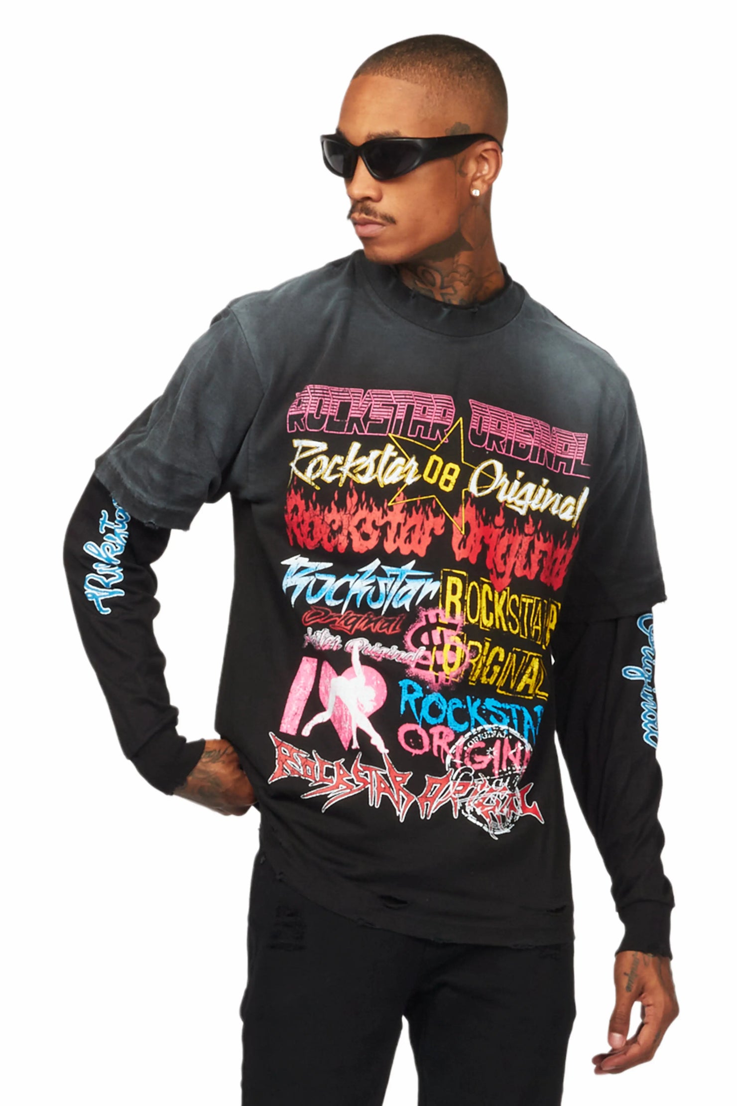 Floridabolous Black Long Sleeve Graphic T-Shirt