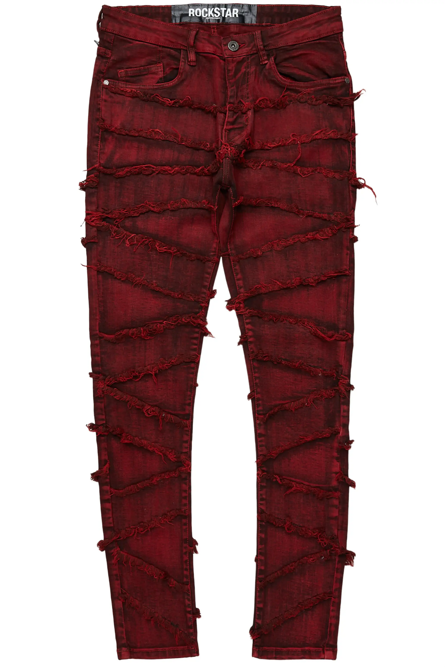 Ebrill Red Patchwork Skinny Fit Jean