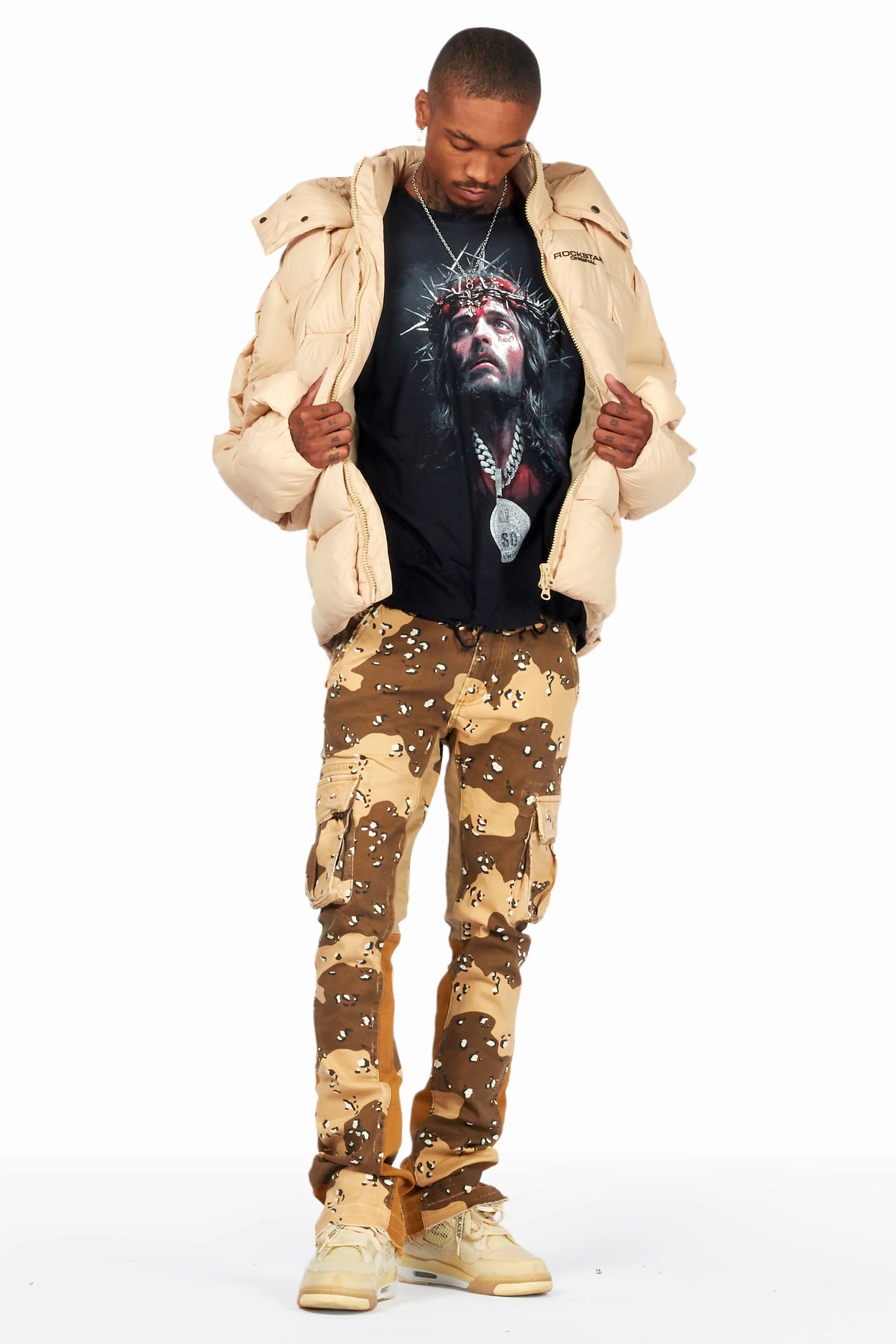 Kirrem Desert Camo Stacked Flare Jean