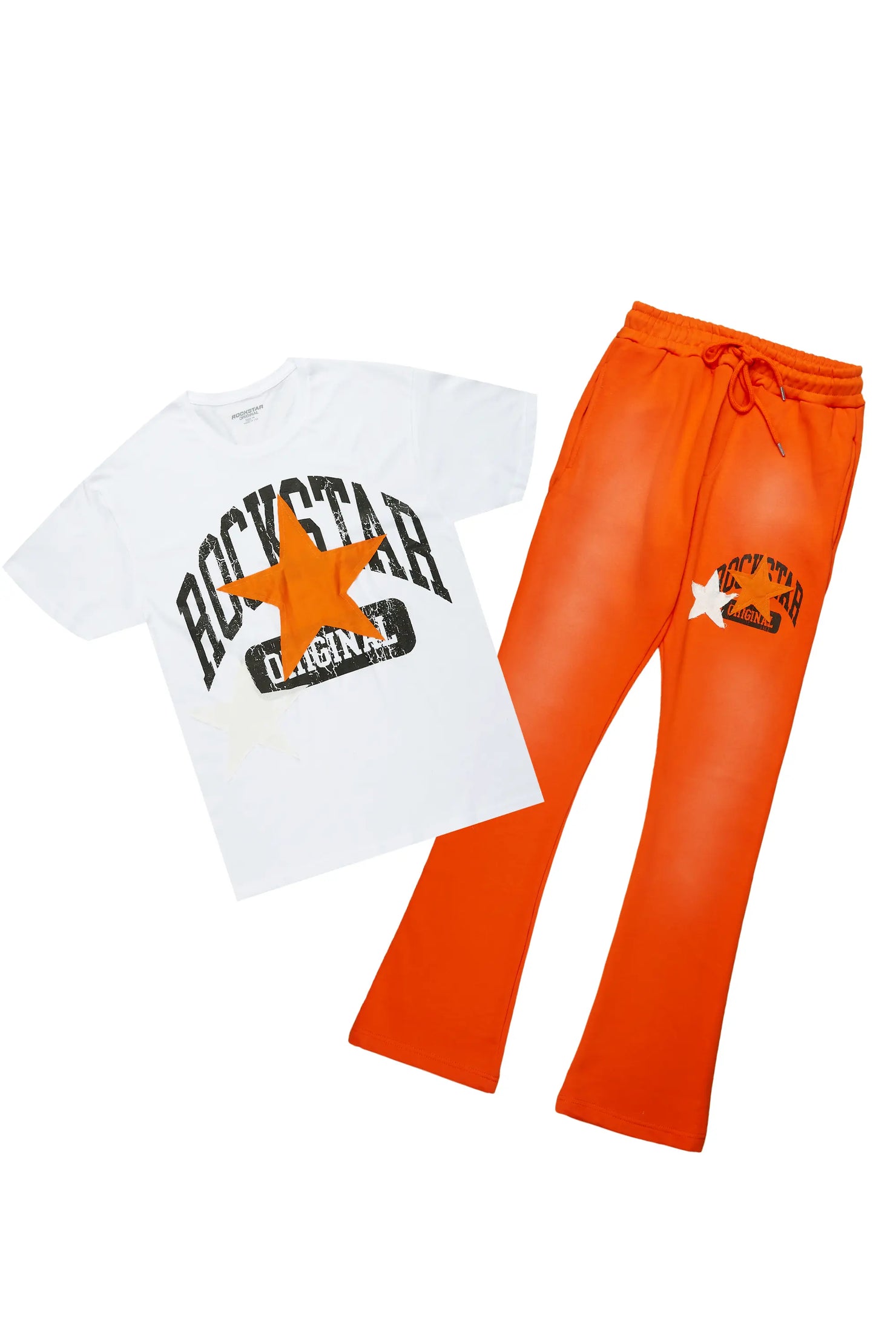 Mallor White/Orange T-Shirt/Stacked Track Set