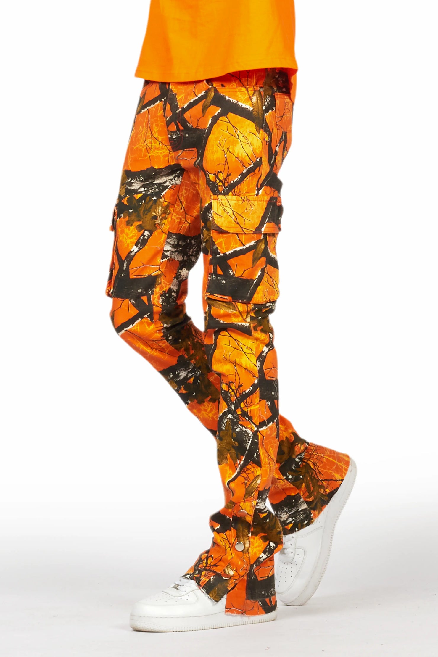 Waage Orange Tree Camo Cargo Stacked Flare Jean