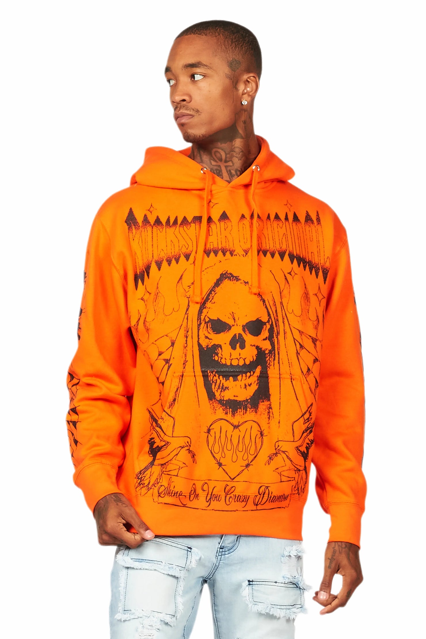 Pogboom Orange Graphic Hoodie