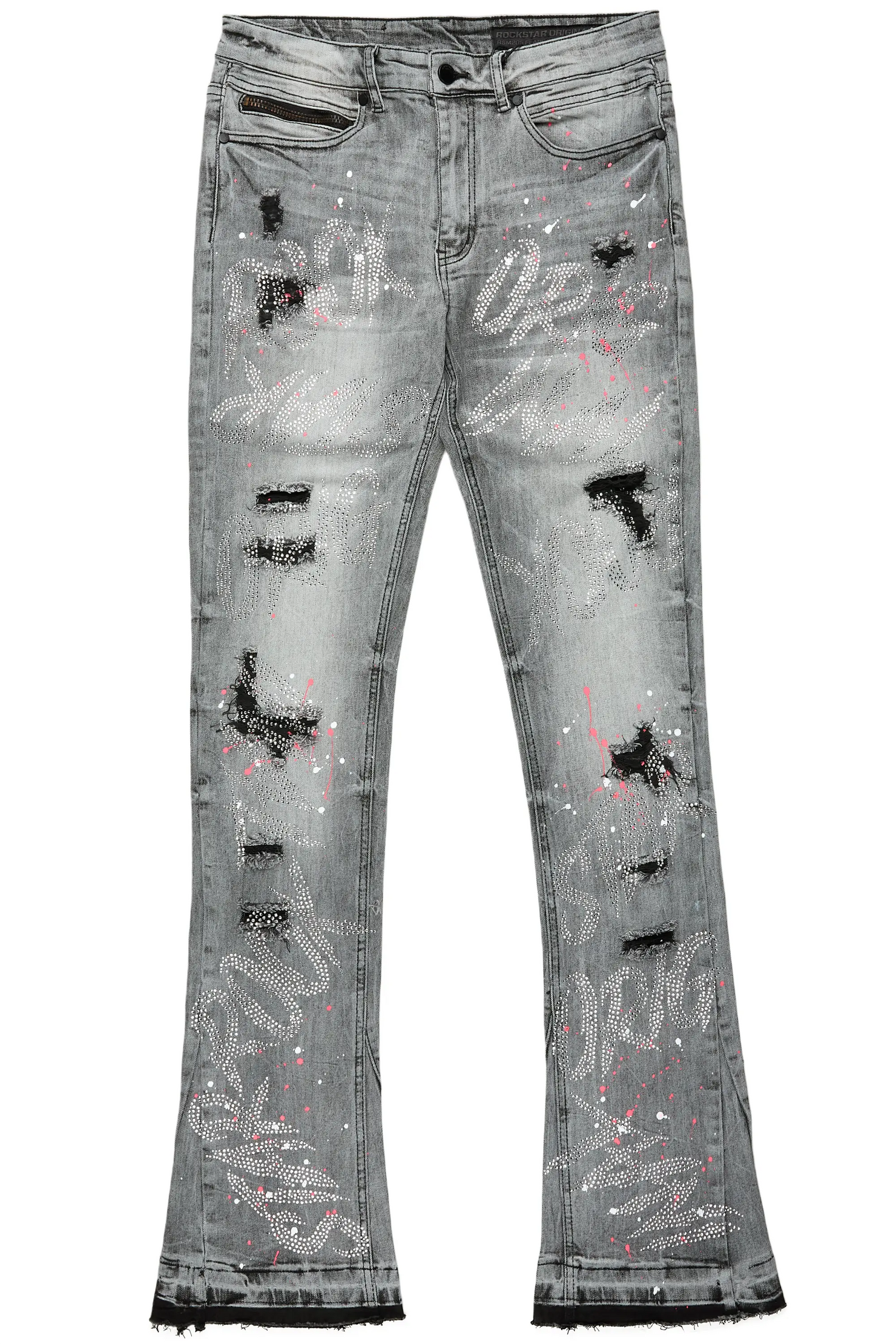 Eren Grey/Pink Stacked Flare Jean