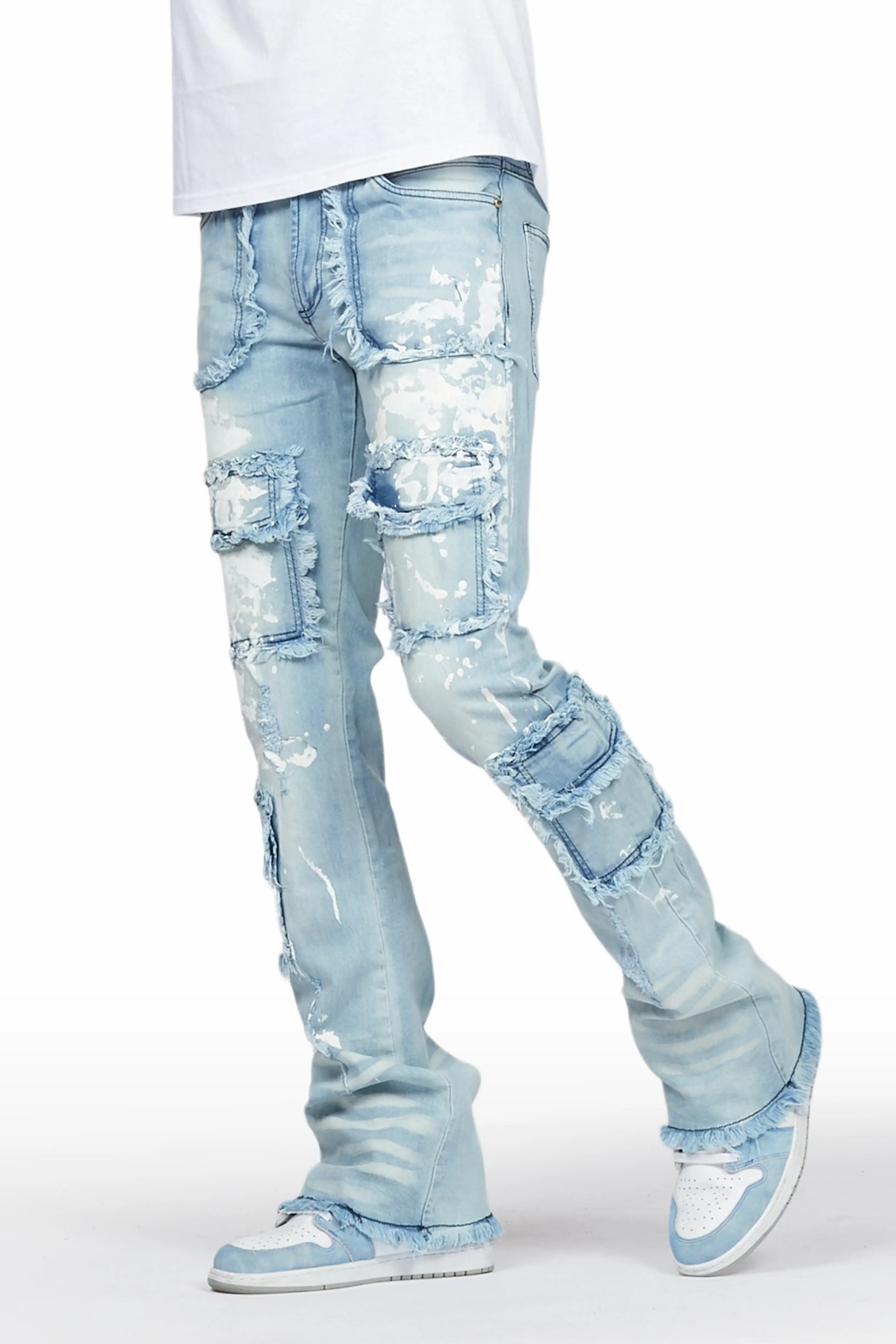 Velan Blue Painter Stacked Flare Jean