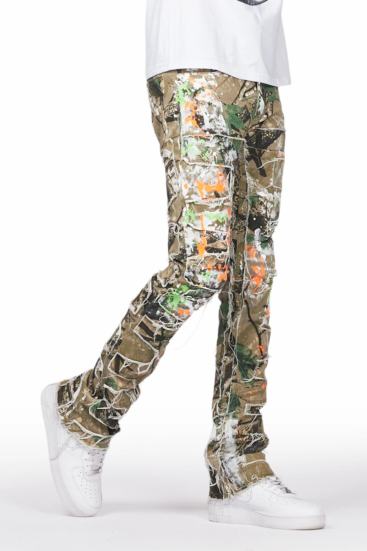 Egras Tree Camo Painter Stacked Flare Jean