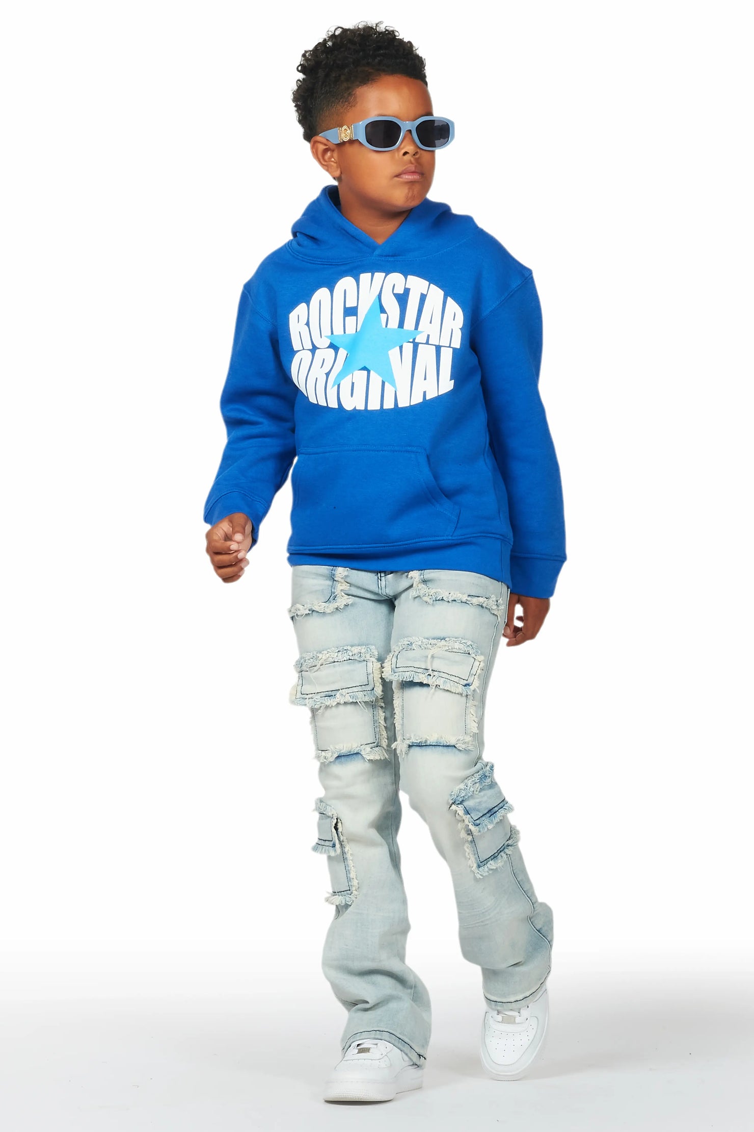 Boys Adril Blue Skinny Fit Cargo Jean