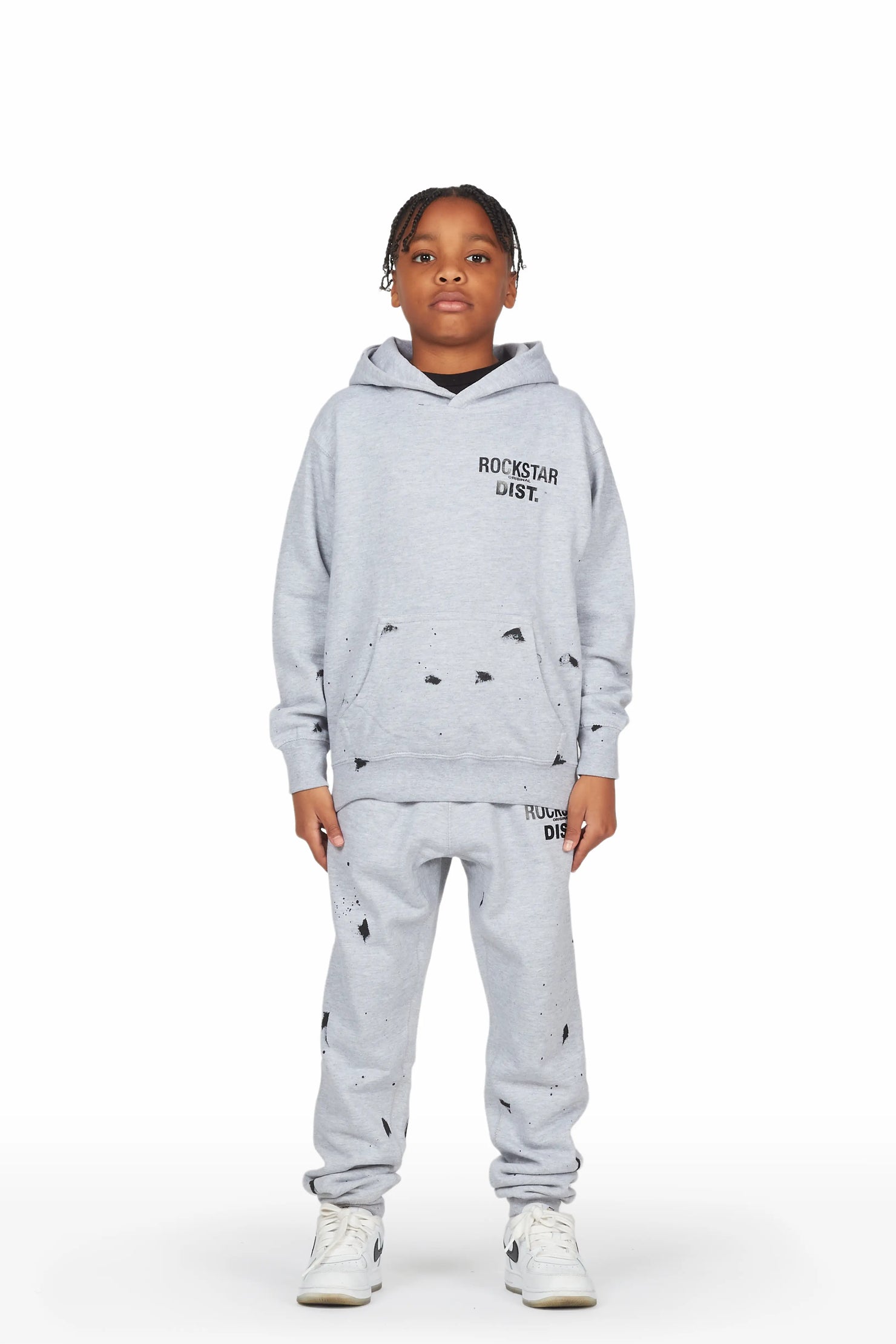 Boys Raffer Heather Grey Hoodie Track Pant Set