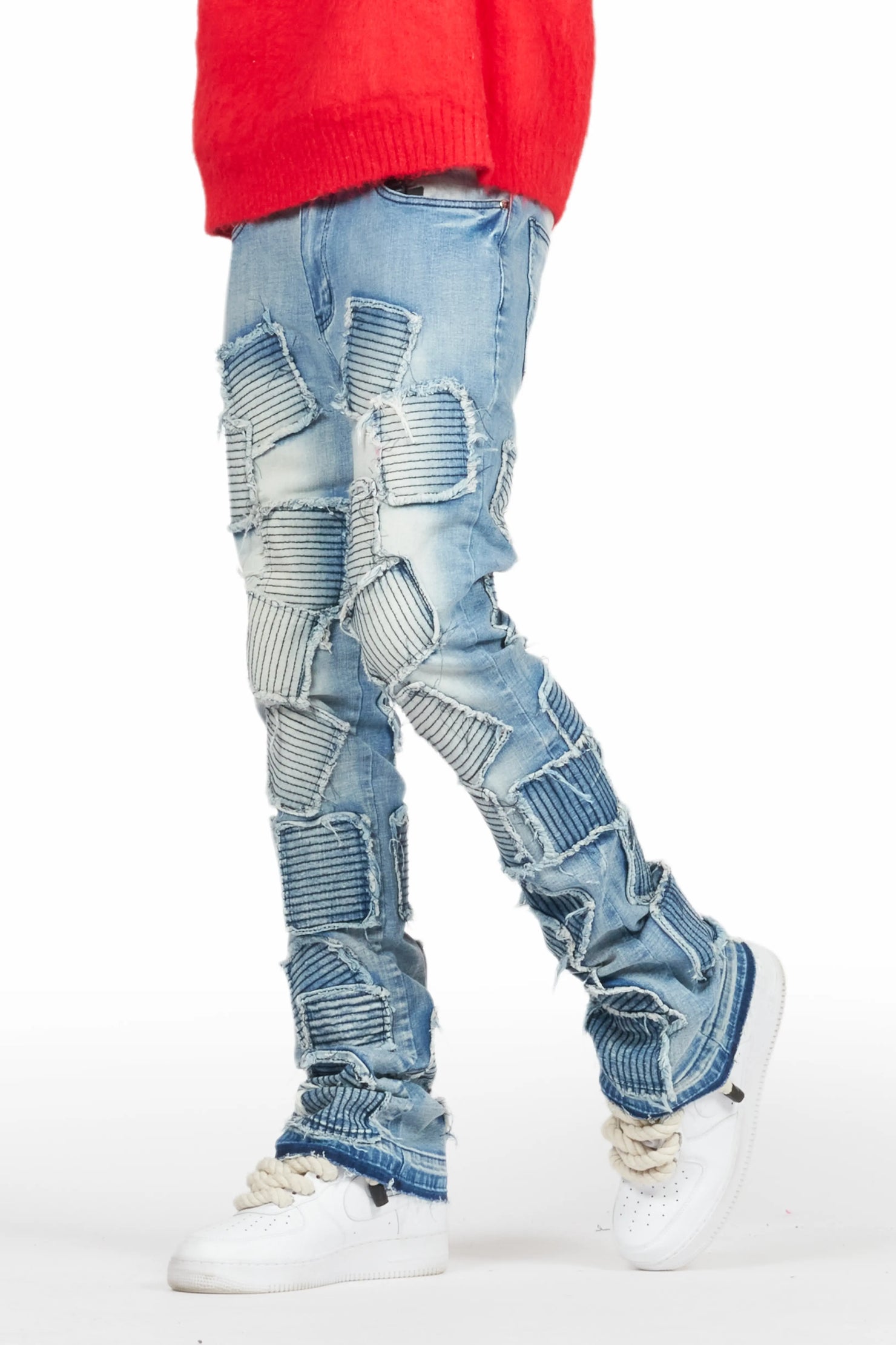 Gawel Blue Stacked Flare Jean