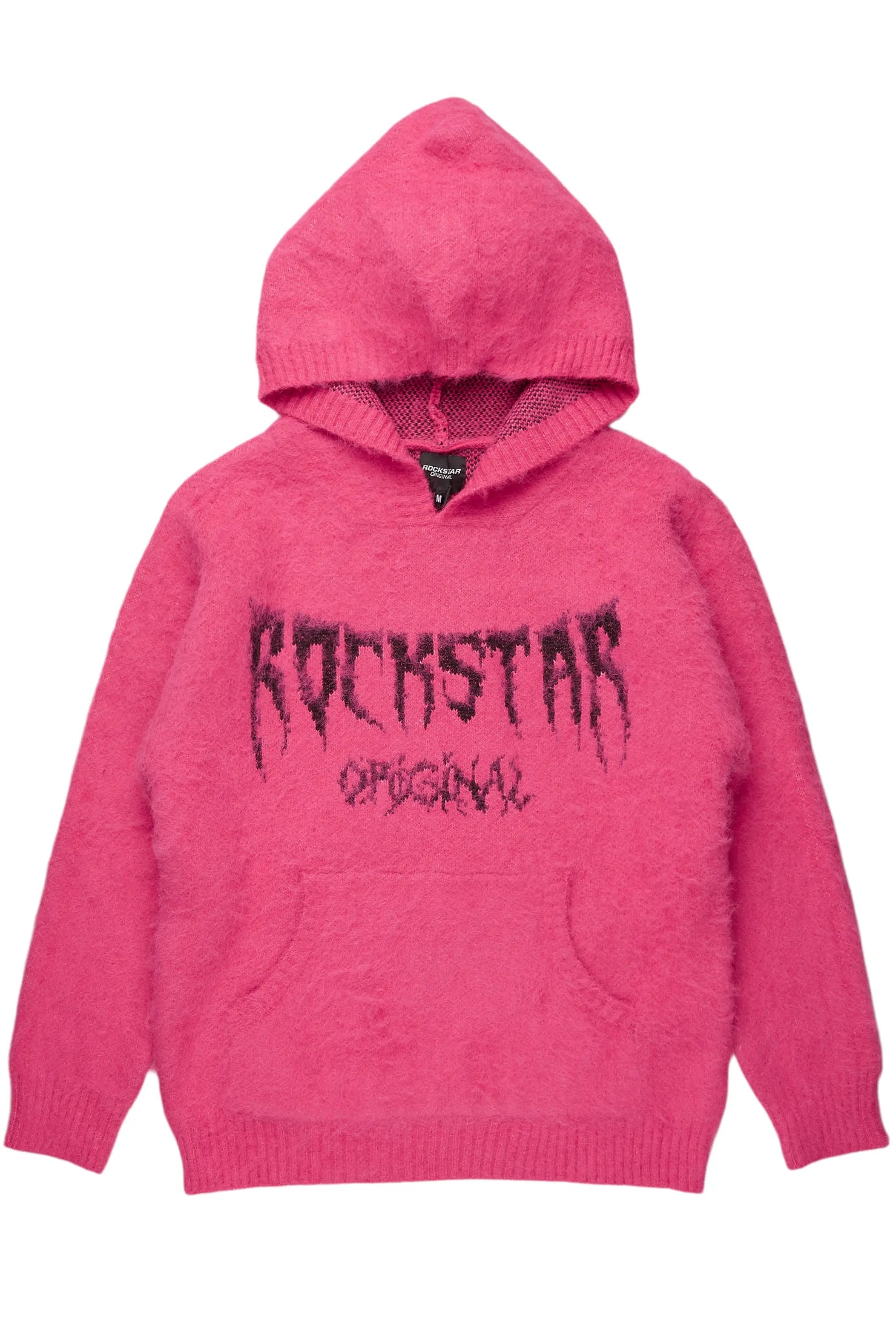 Andros Pink Graphic Knitted Mohair Hoodie